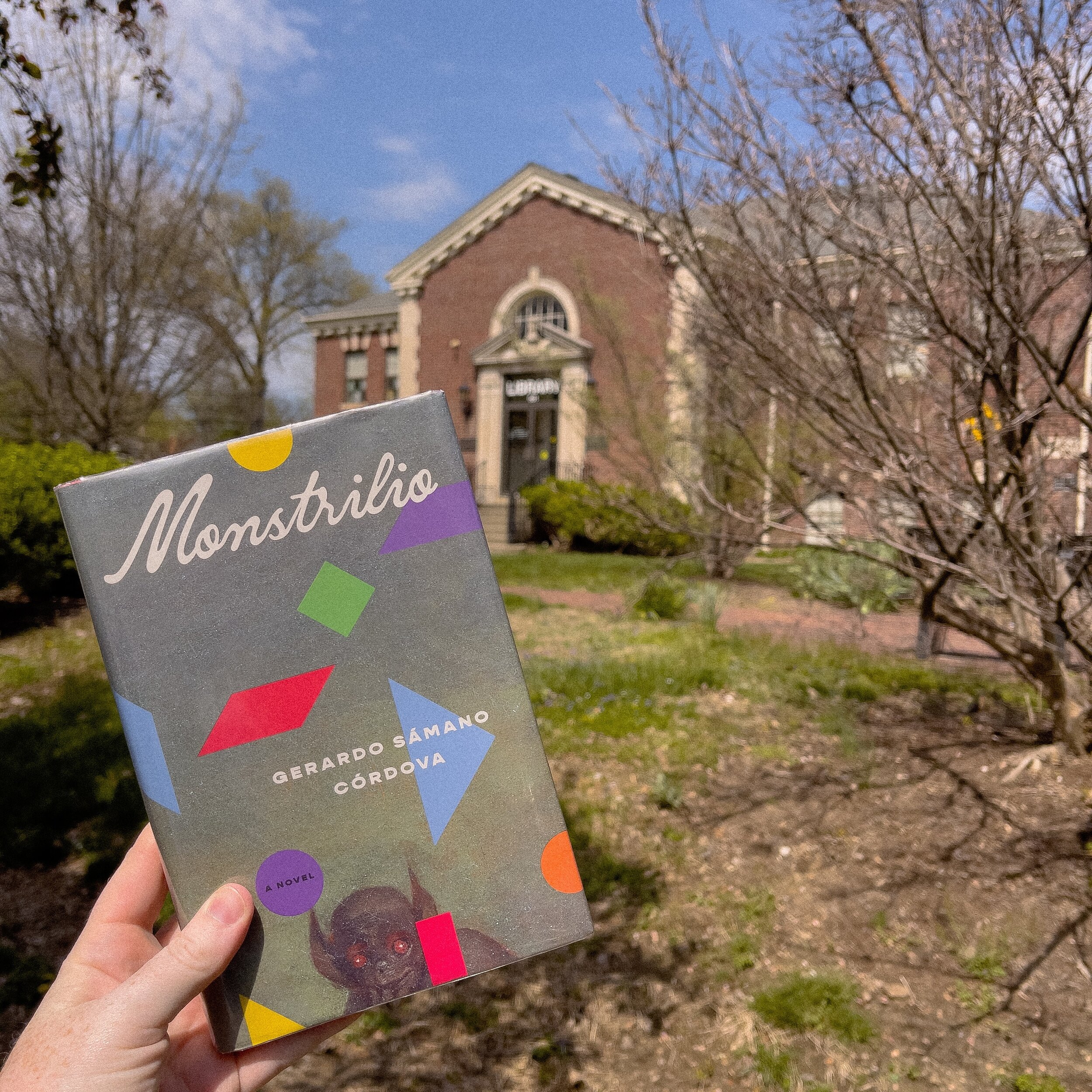 Picked up my copy of Monstrilio today from @louisvillefreepubliclibrary 🥰