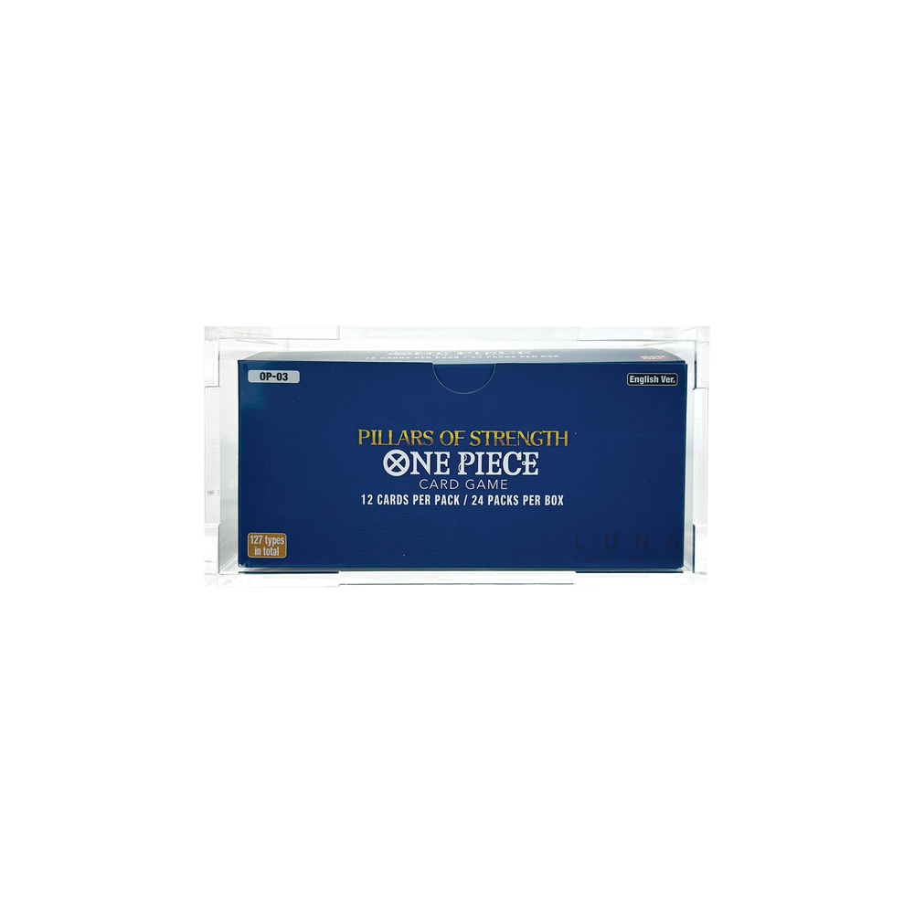 Acrylic Display Case for One Piece OP-01(White Bottom)/OP-03 Booster Box Luna Fabrication Acrylic Display Case for One Piece OP-01(White Bottom)/OP-03 Booster Box Luna Fabrication