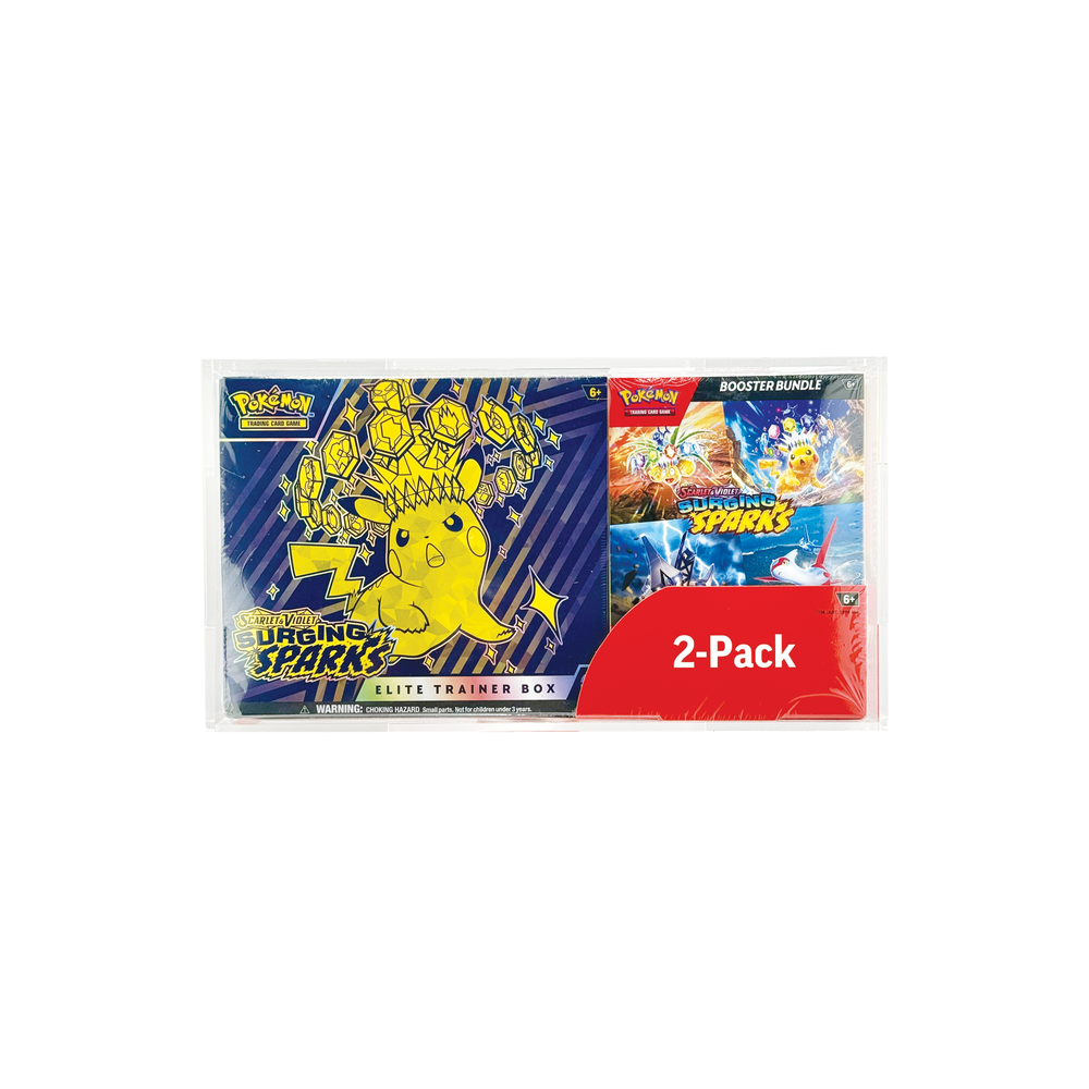 Acrylic Display Case for Pokemon Surging Sparks Costco Double Pack Bundle   Luna Fabrication