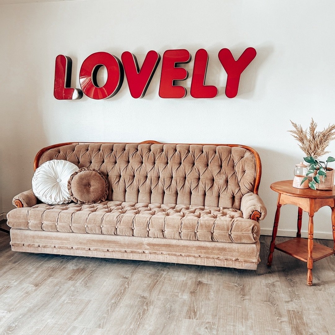 We love our new vintage couch so much!! It took weeks of searching to finally find the right one. We are so happy with the style and color of it. It is so comfortable too!!! Now you have somewhere really comfortable to sit if you happen to show up ea