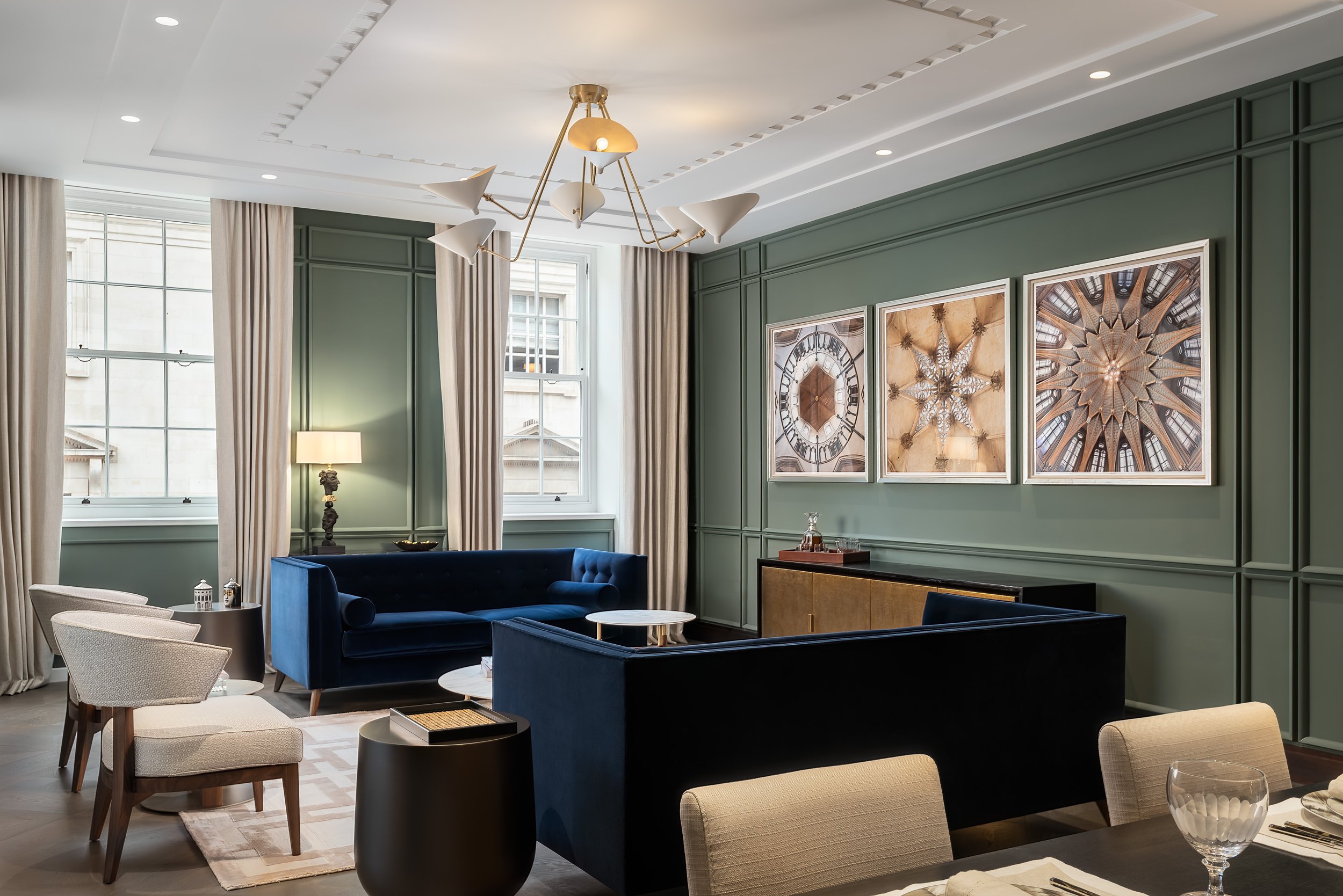 Studio Lodha Green and Blue Living Room