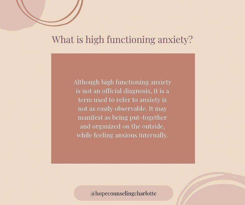 Do you struggle with high functioning anxiety? If so, it&rsquo;s important to understand the underlying motivations behind the behavior. Swipe to learn more!

#anxiety #highfunctioninganxiety #mentalhealthawareness #mentalhealthmatters #mentalhealth 