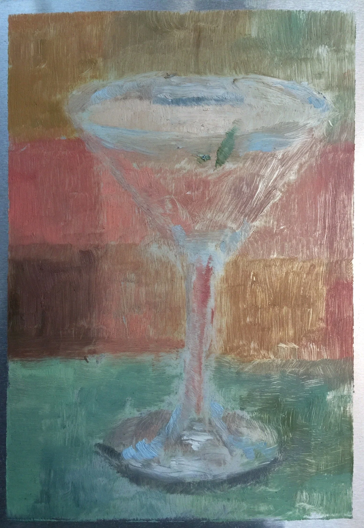 Temperance Cocktail, oil on aluminum, 7x5"
