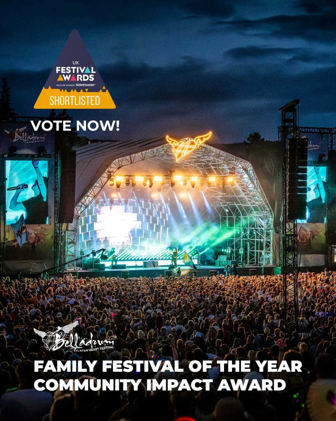Wait… two award shortlists?! 🤯
We were so excited to see Belladrum shortlisted for Family Festival of the Year that we didn’t even realise we’re also up for Community Impact!
What an honour. ❤️
We’d love your support &mda
