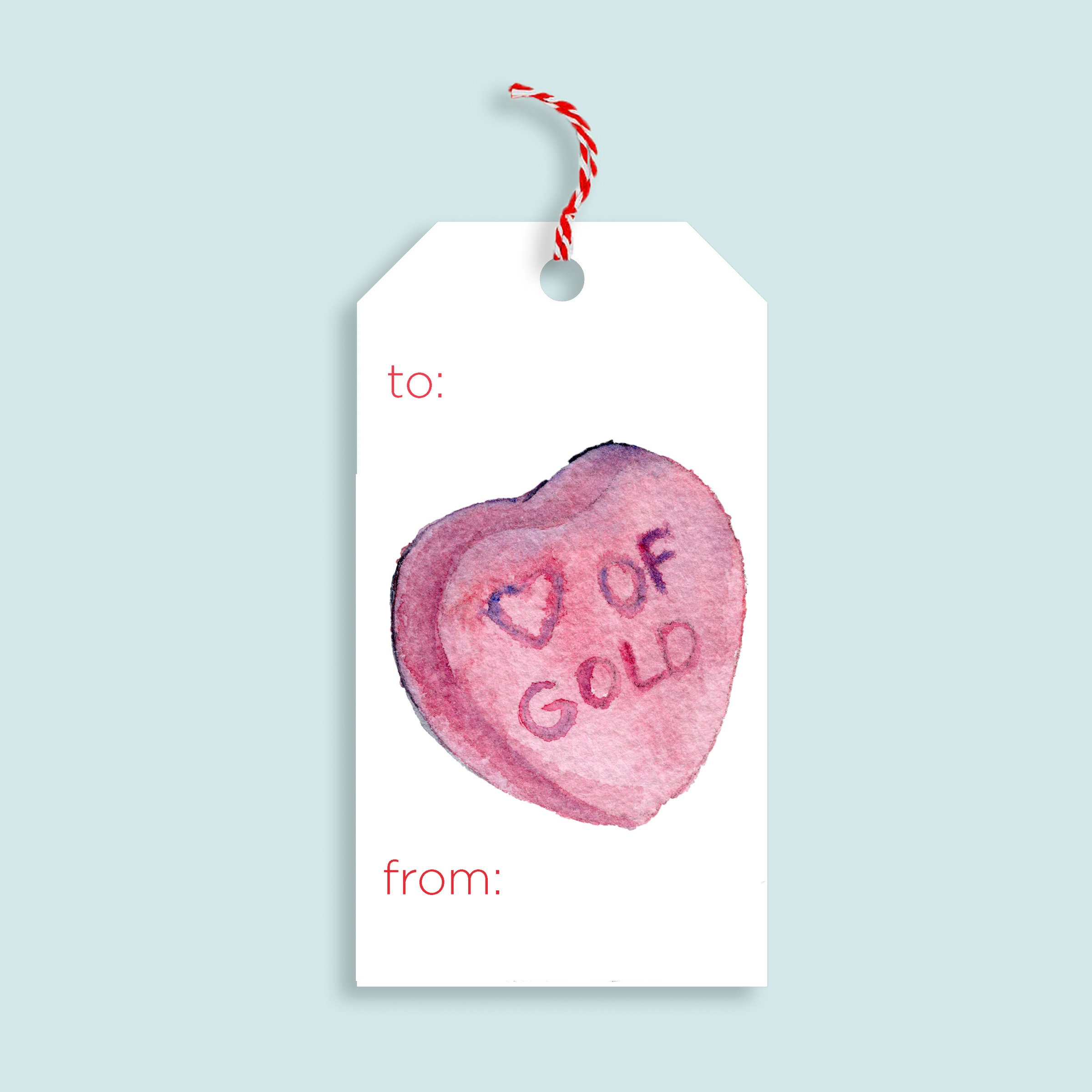 Heart of Gold Valentine's Day Gift Tags