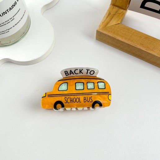 School Bus Acrylic Hair Claw Clip