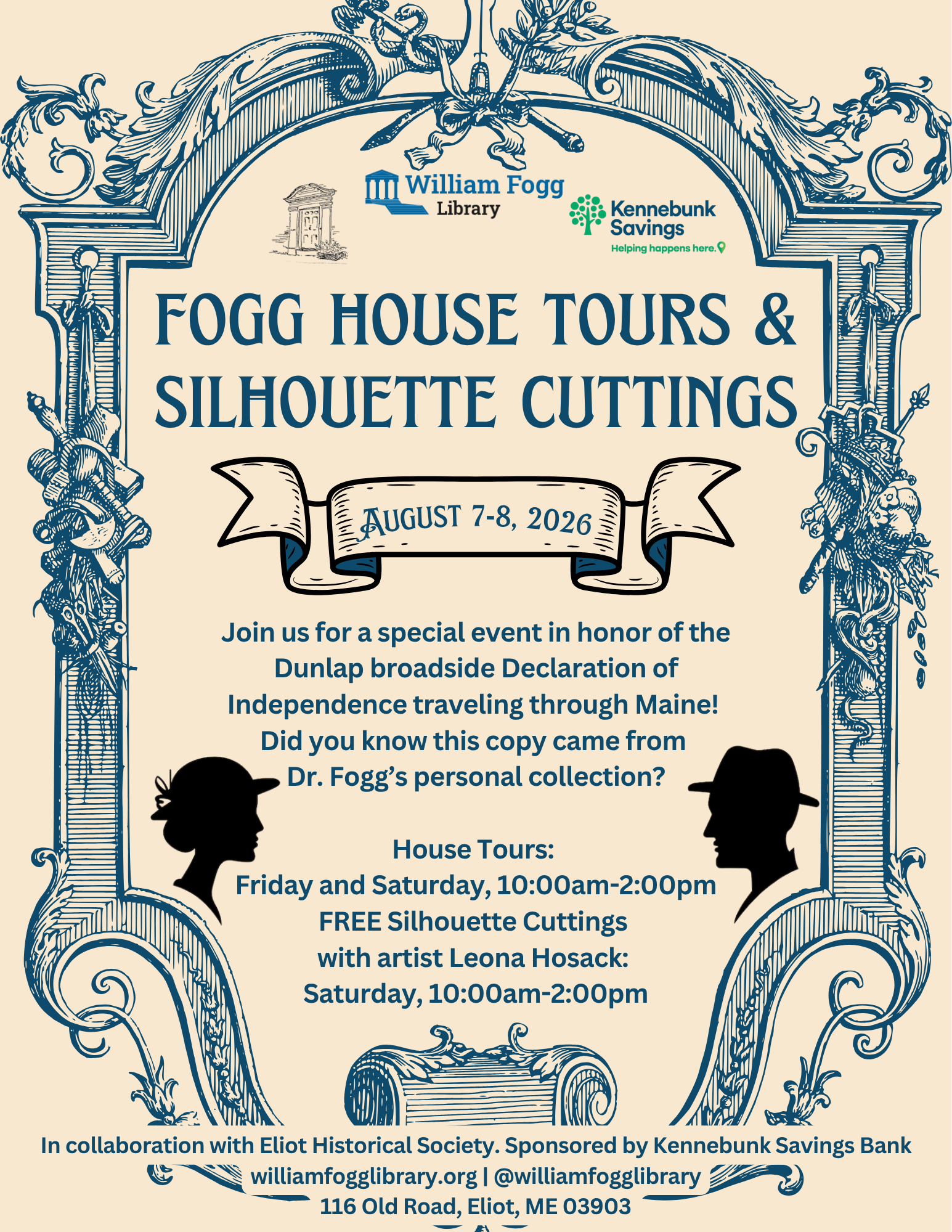 Fogg House Tours and Silhouette Cuttings