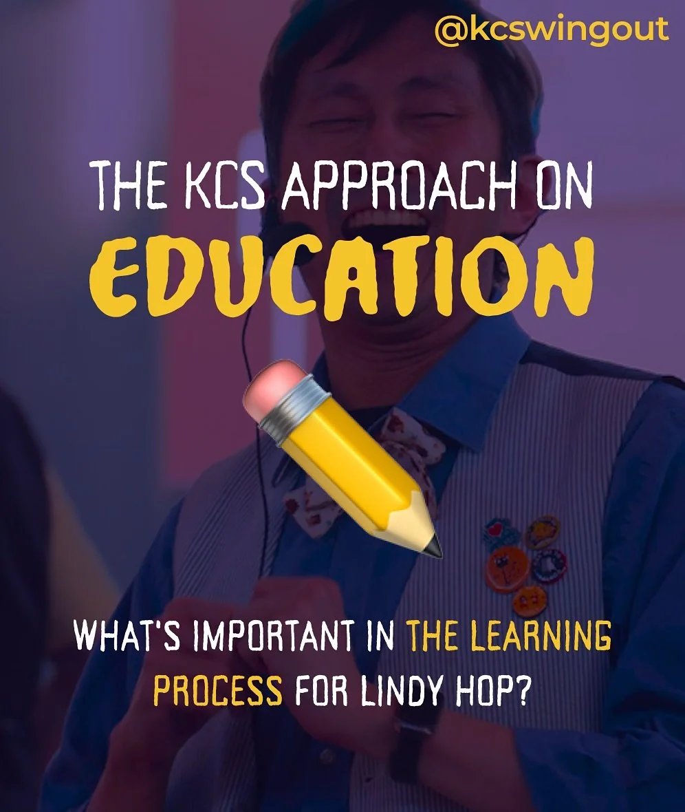 Education is a central part of our mission here at KC Swingout, and that&rsquo;s not just classes! We believe we grow when we practice being uncomfortable and push ourselves to be better teachers, students, and community members - in class and on the
