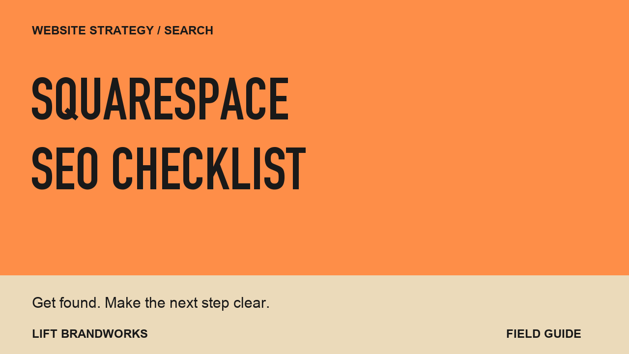 Squarespace SEO checklist for small businesses