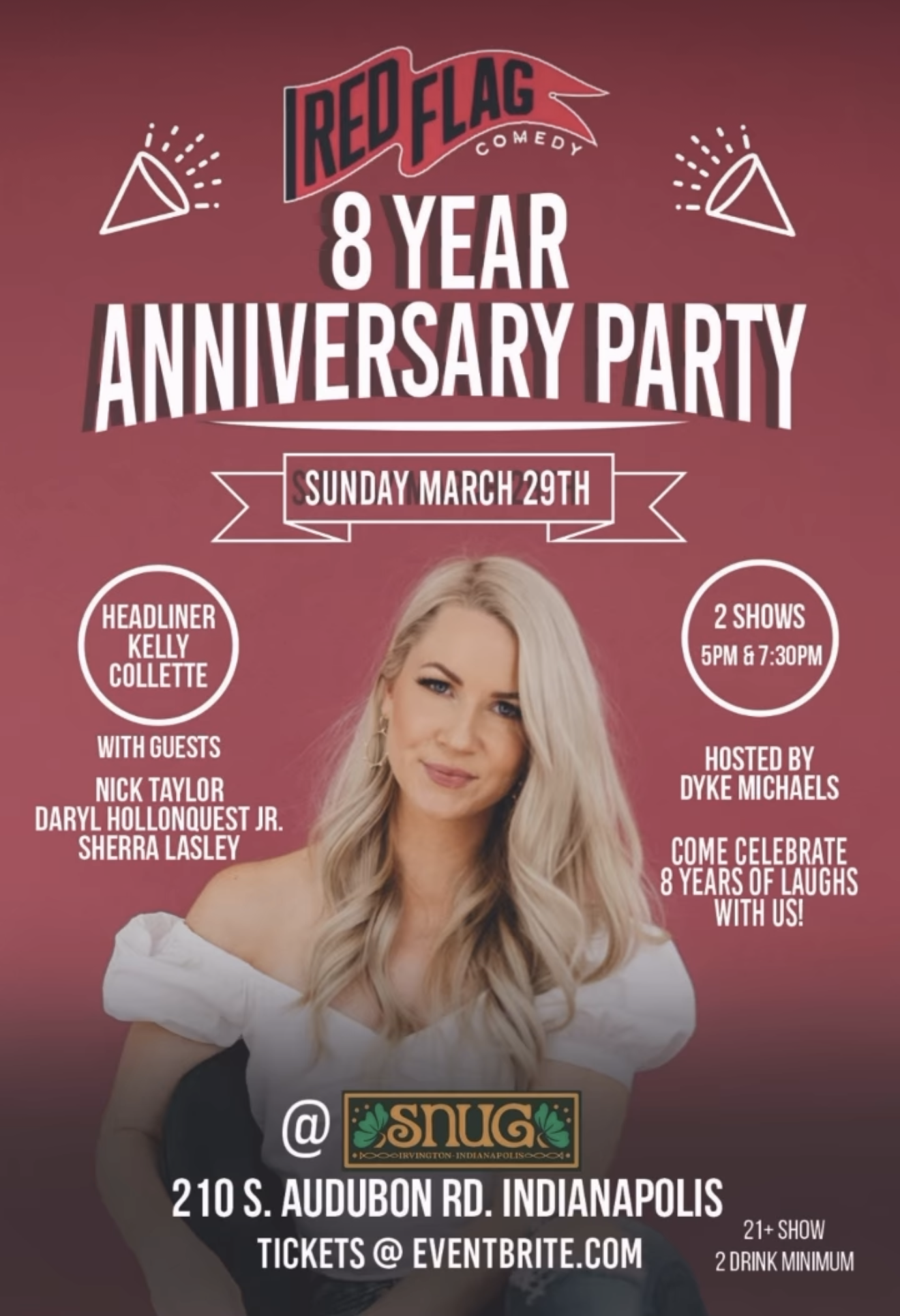 8th Anniversary Red Flag Comedy Show 5:00 pm 