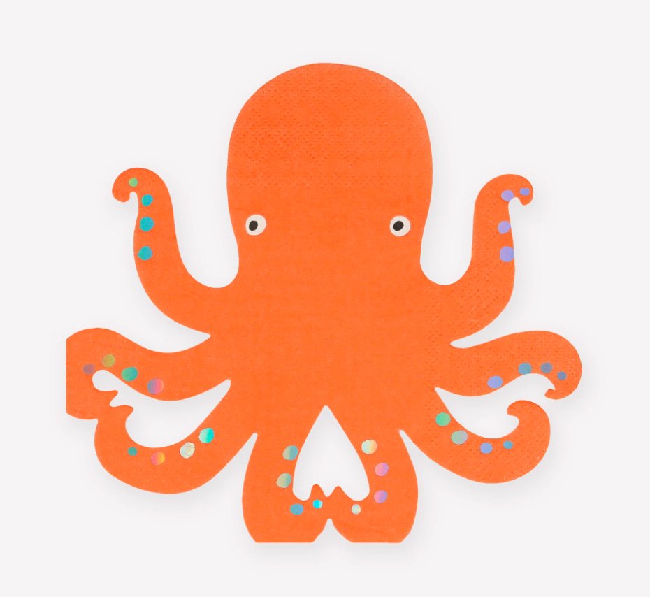 Orange Octopus Napkin