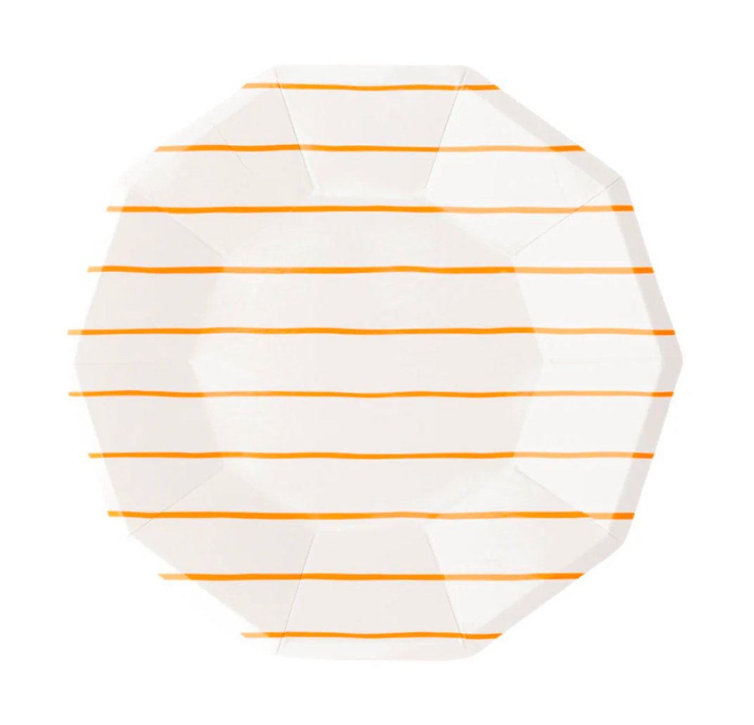 Clementine Stripe Dessert Plate