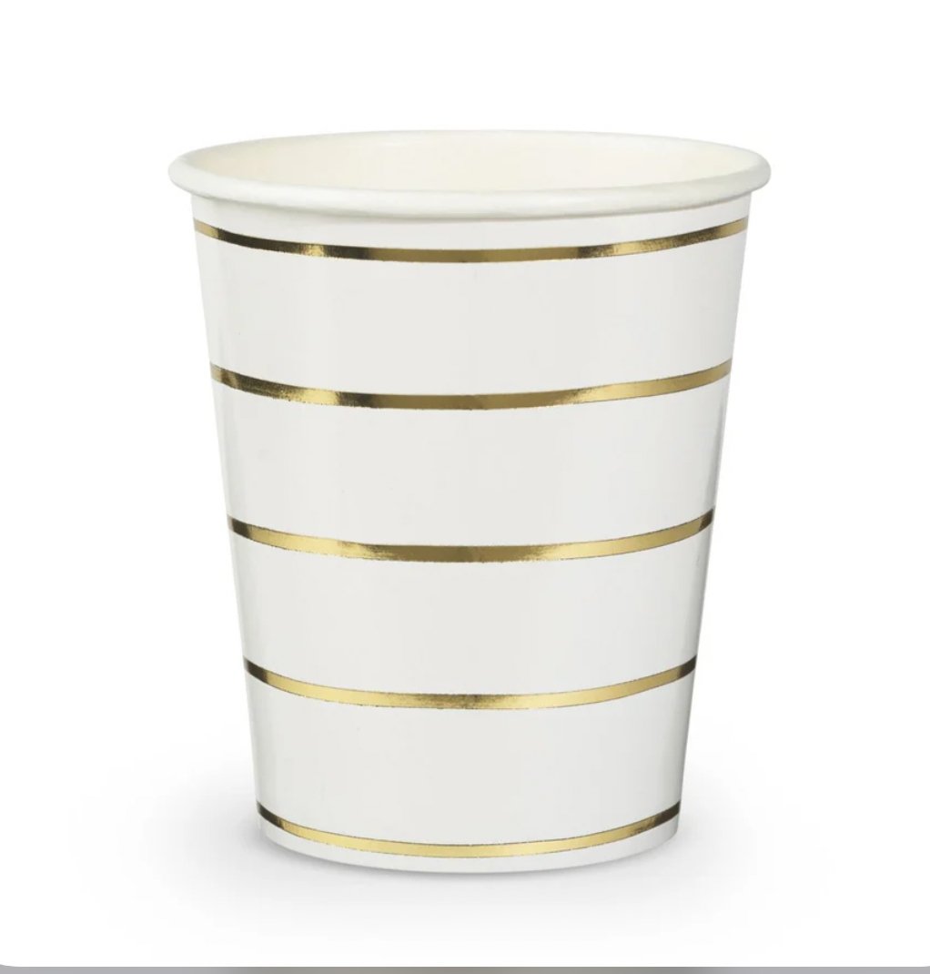 Gold striped paper cup