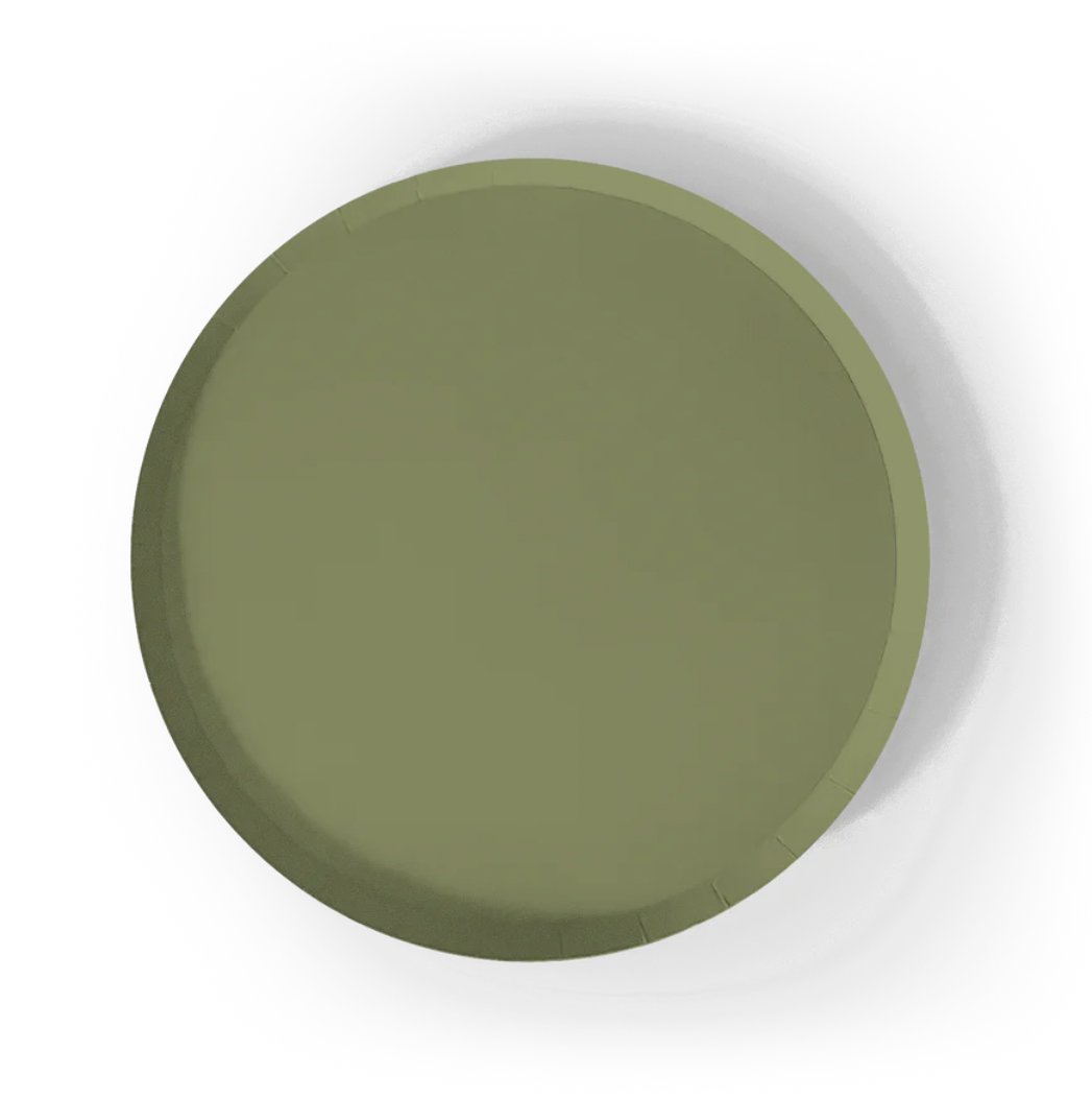 Olive Green Paper Party Plate