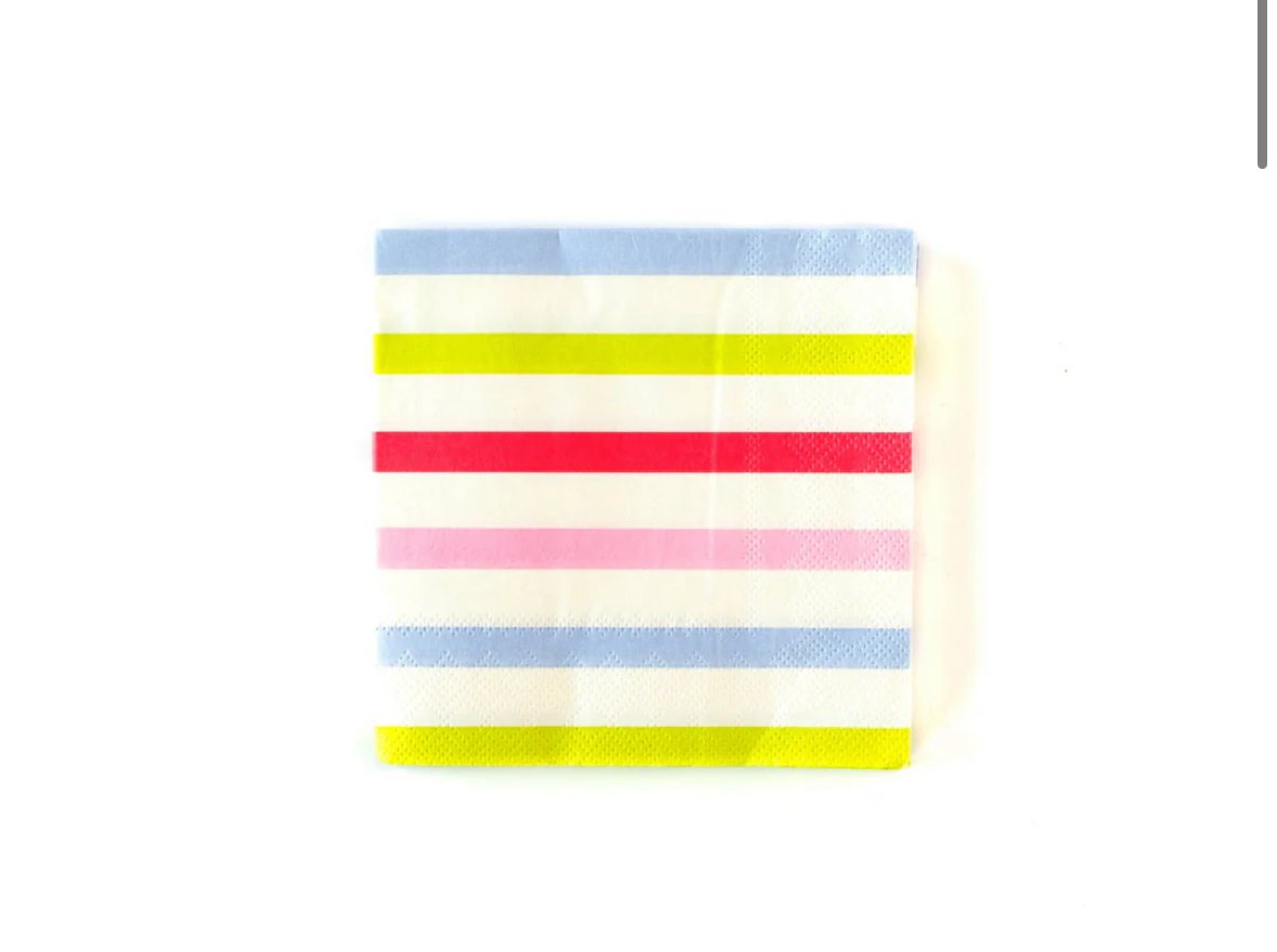 Multicolor Striped Cocktail Napkin
