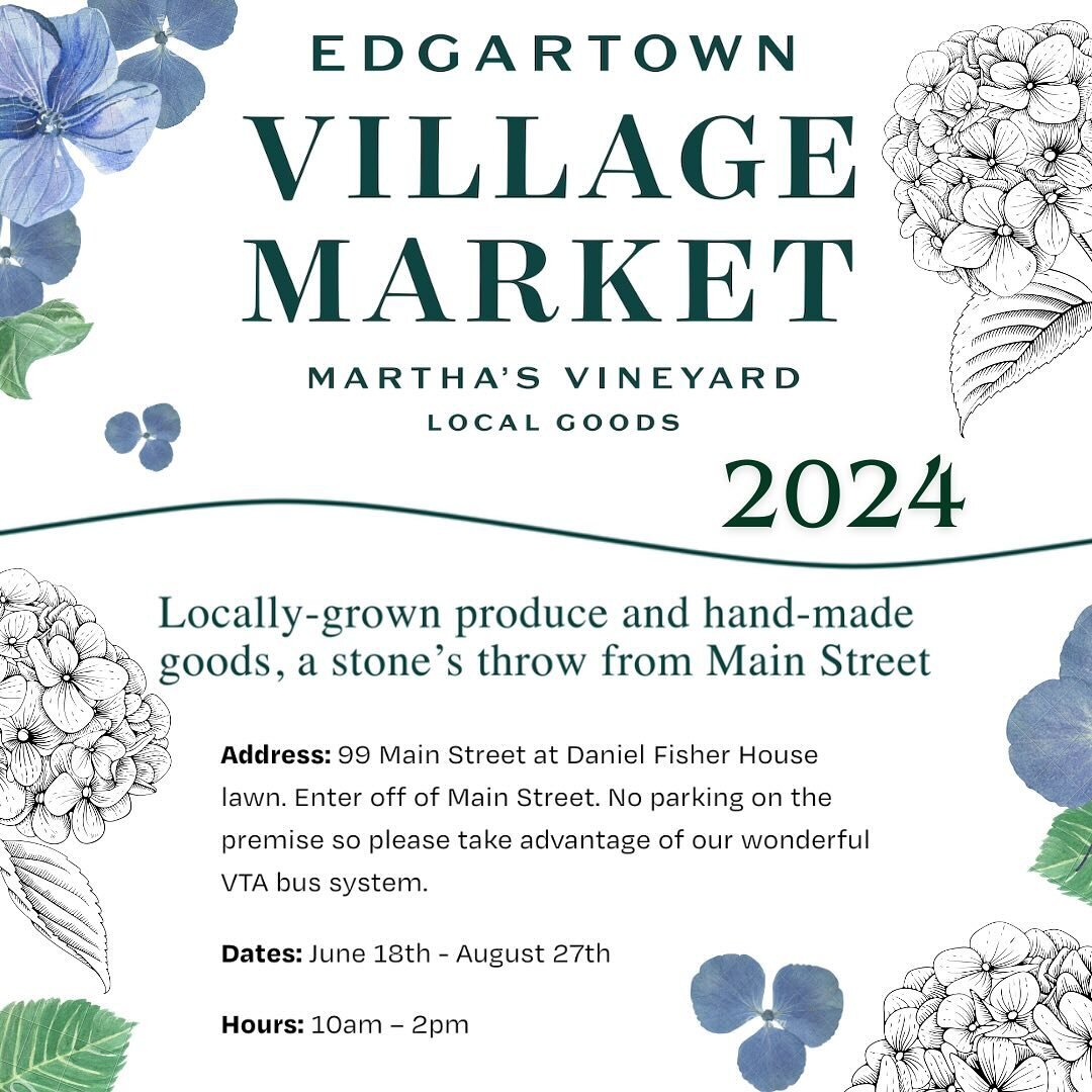 Attention local farms, eateries, and artists - Applications for the Edgartown Village Market 2024 season are live on our website (link in bio) now! April 15th is the cut off for applications so get yours in today!