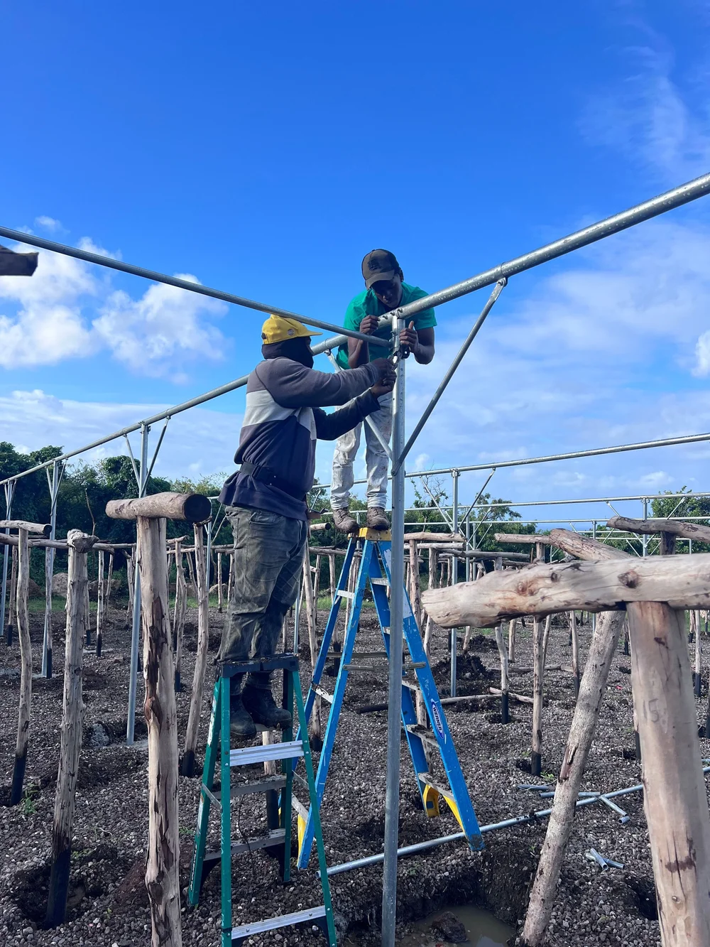 Galvanized Supports put into place
