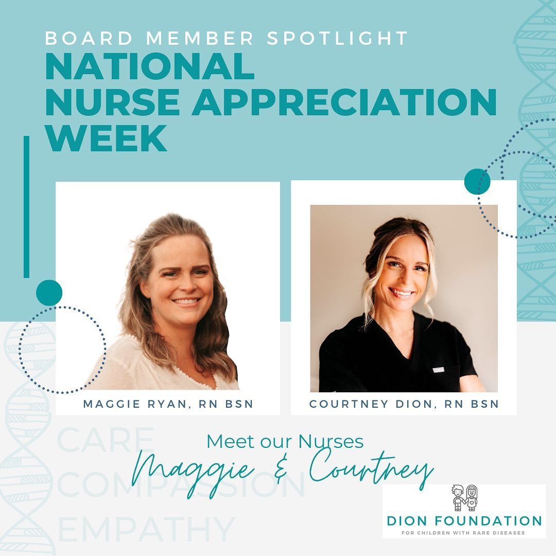In honor of National Nurses&rsquo; Week - this month we would like to spotlight two of our resident nurses and Foundation team members! 👩🏼&zwj;⚕️ 
#NursesWeek #nursesday 

MEET: 
Maggie Ryan, RN BSN and Medical Liason 
Courtney Dion, LGMD Mom, RN, 