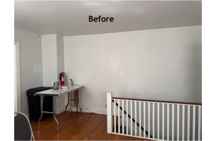 Before: an underused space ready to be reimagined as a welcoming coffee shop.