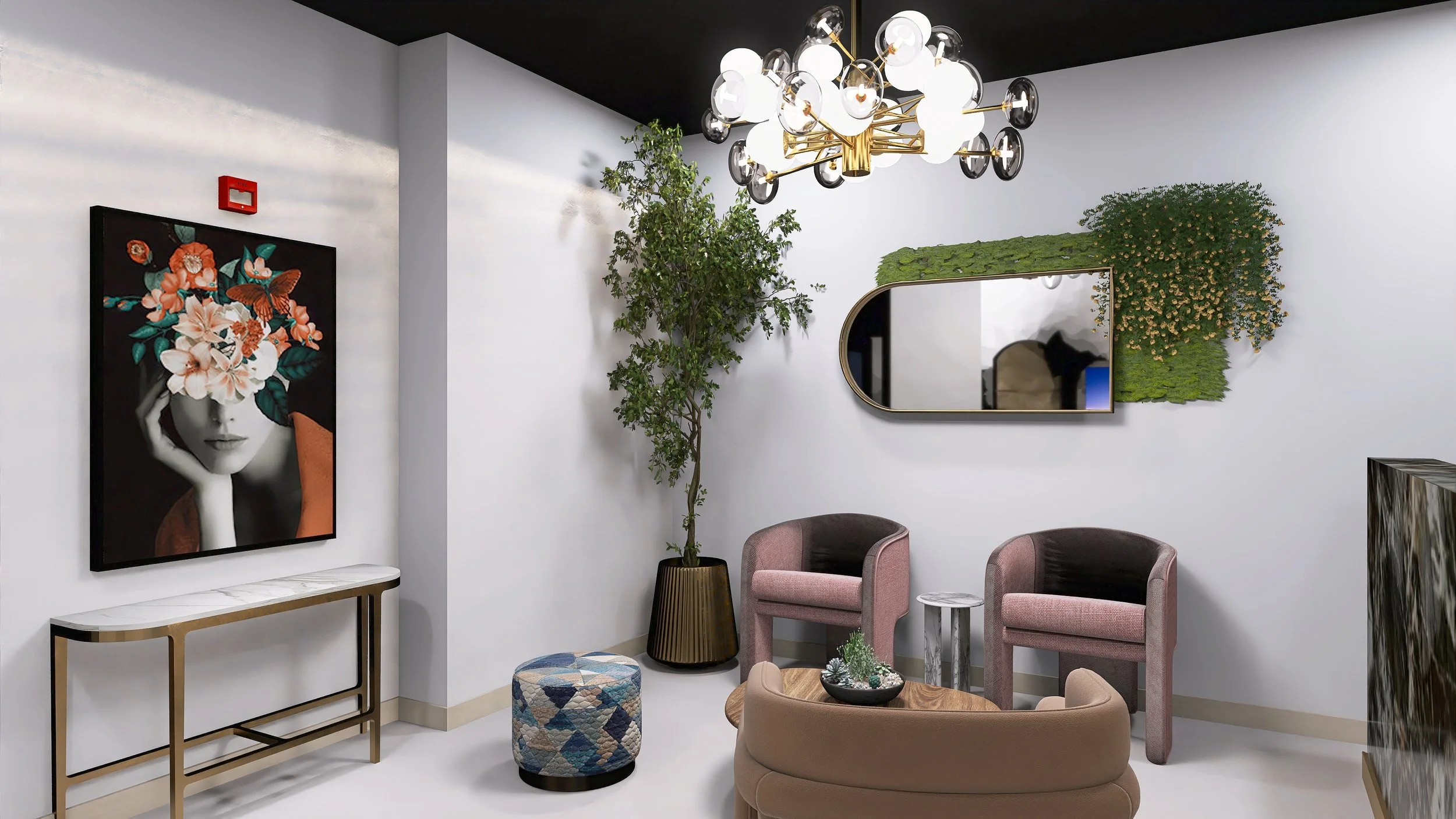 Commercial Interior Design: Digital Design for the Reception area of a Wellness Center