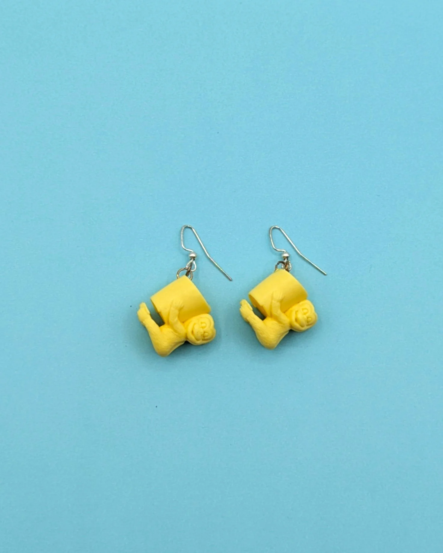 Yellow-Monkey-Barrell-Dangling-Earrings-laura-lemur-artsy-fartsy-thrift-gallery-pic.jpg