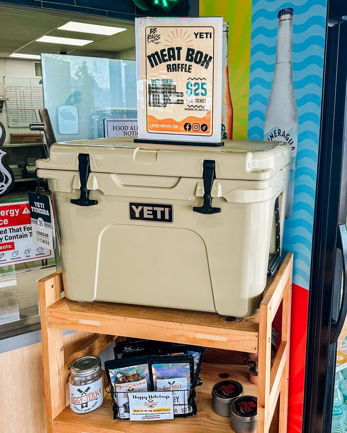 🎁🔥 MEAT BOX RAFFLE 🔥🎁
Looking for the ultimate stocking stuffer? We got you 🤙

For $25, grab a raffle ticket for your chance to win a MEAT BOX loaded with:
&bull; Whole brisket
&bull; Turkey breast
&bull; Jalape&ntilde;o cheddar sausage
&bull; P