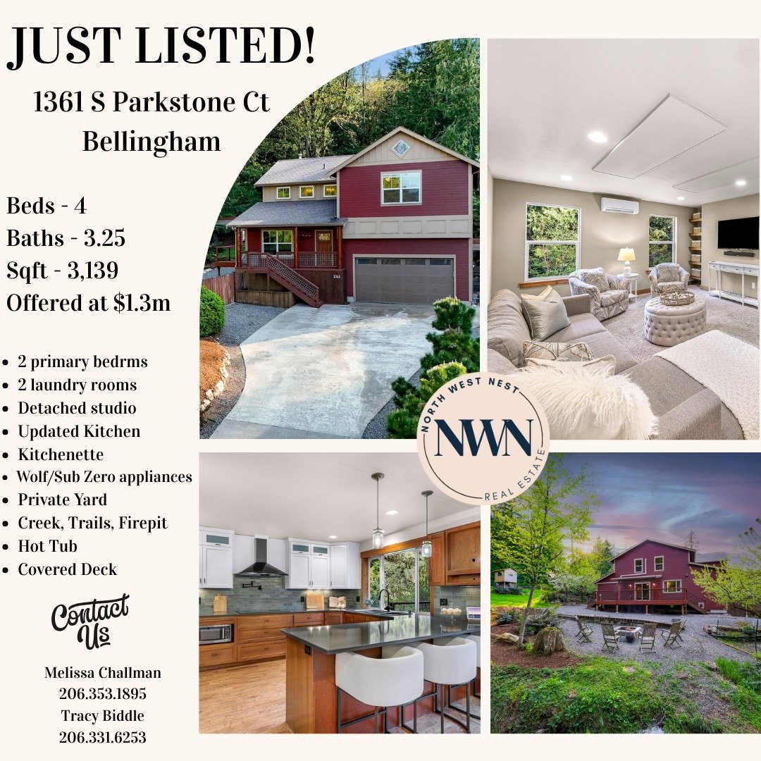 Don't miss our gorgeous new listing steps from Galbraith Mountain in Bellingham. This one-of-a-kind property in the desirable Geneva neighborhood was custom designed for the builder and has a backyard oasis filled with outdoor delights including a la