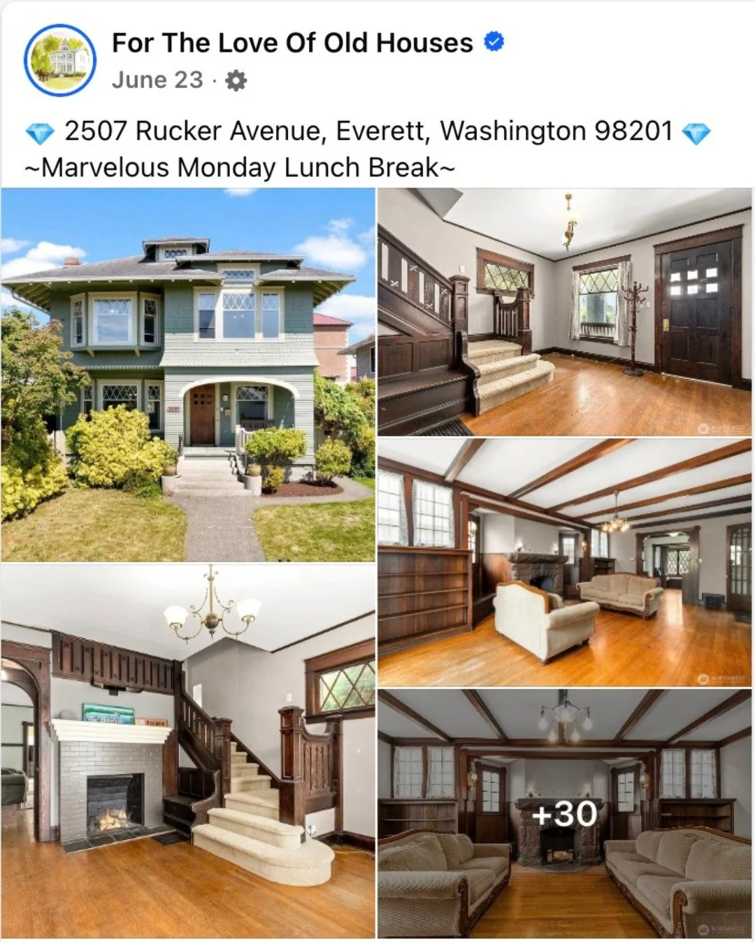 We&rsquo;re beyond excited to have our listing featured on For the Love of Old Houses! 🏡✨
This one-of-a-kind home is full of charm, character, &amp; timeless beauty &mdash; a true standout in the heart of Everett.

Reach out today to schedule a tour