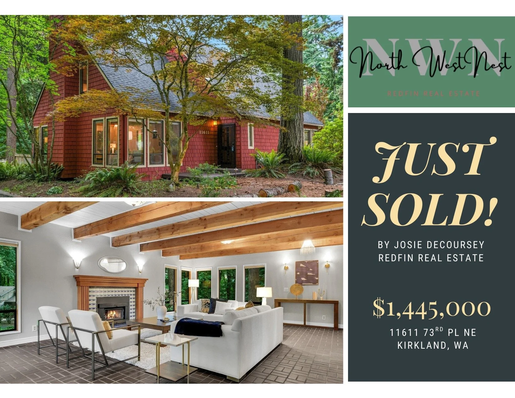 A little delayed in posting, but worth the share! This month I helped a wonderful family land a gorgeous home in the woods next to Lake Washington. Such a peaceful, special spot &mdash; and I&rsquo;m so happy for them as they settle in and make it th