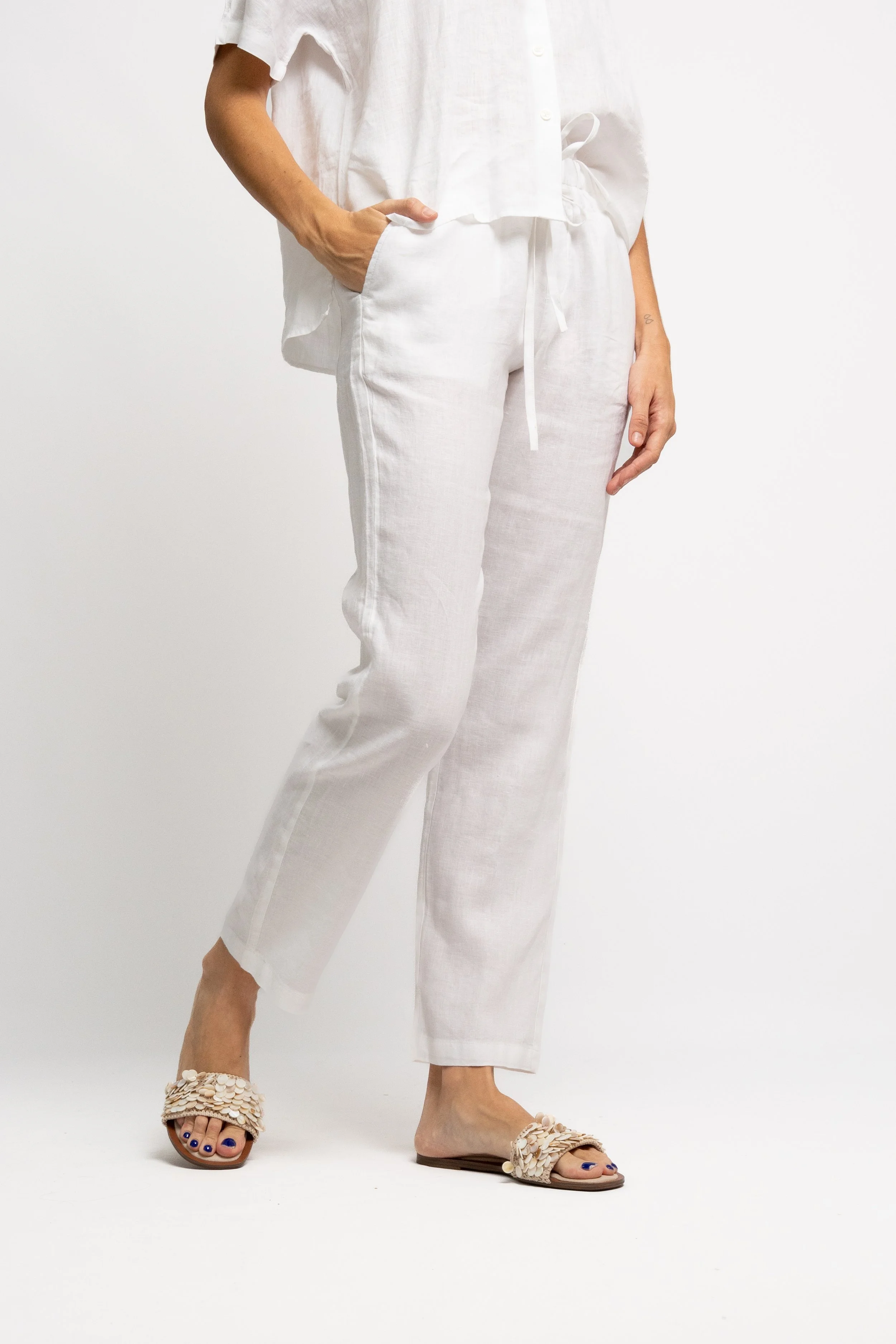 Pantalón Lino Gomas Blanco
