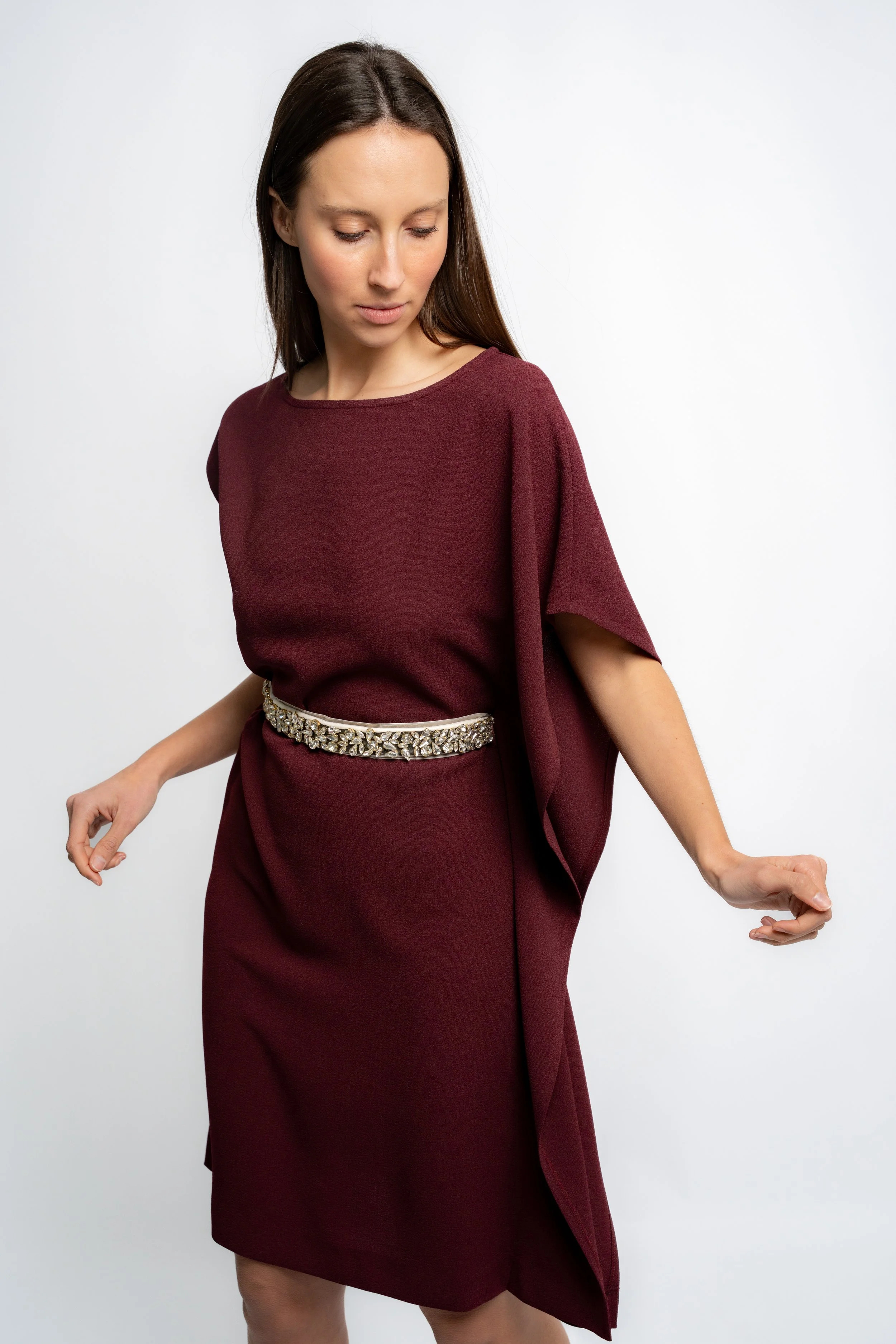 Vestido Asimétrico Granate