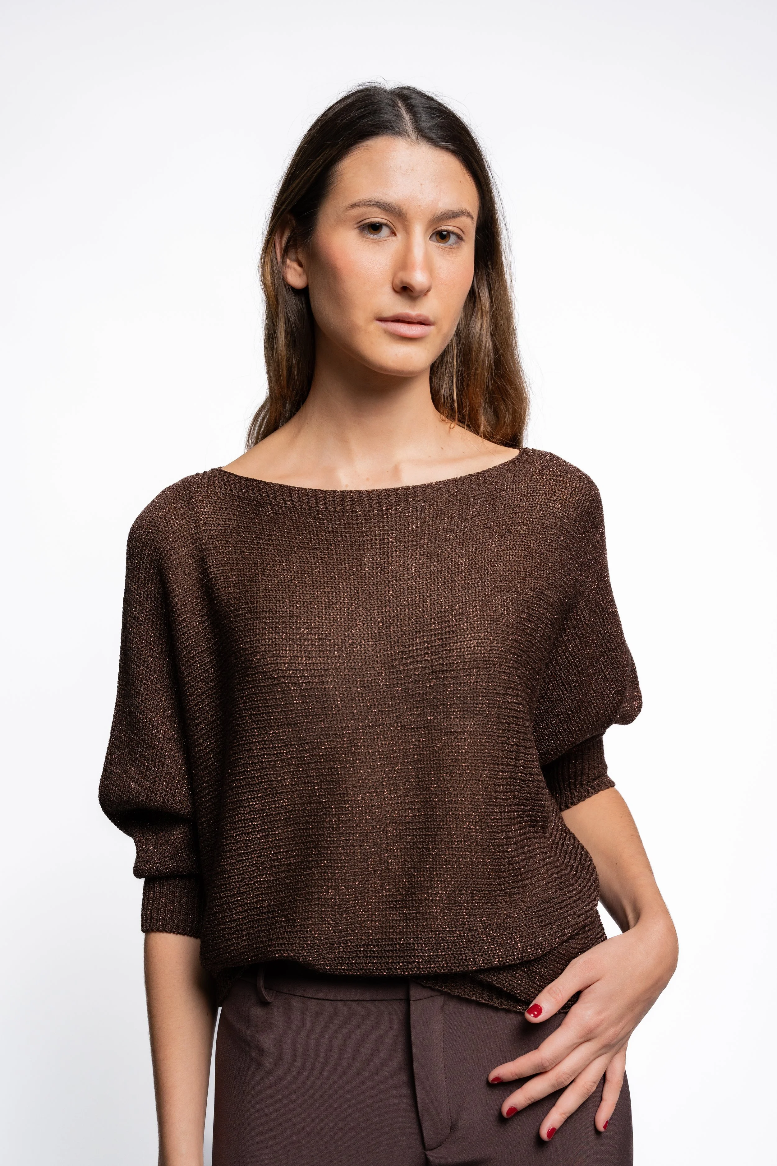 Jersey Lurex Marrón