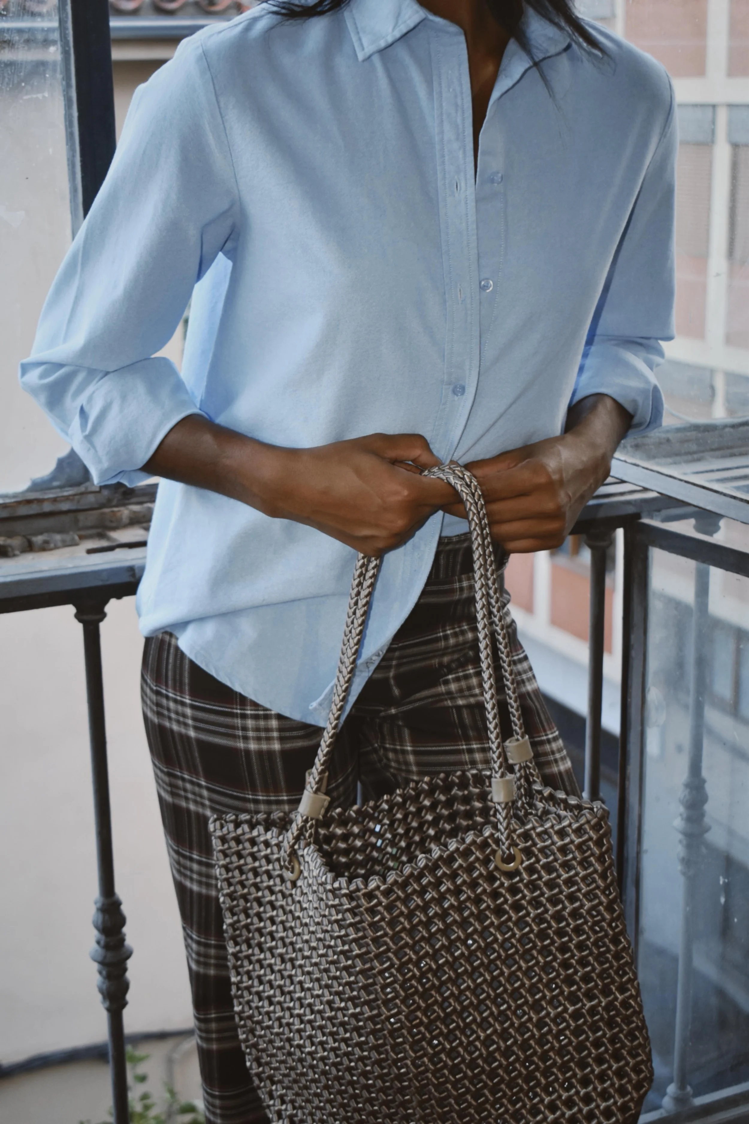 Bolso Macramé Visón