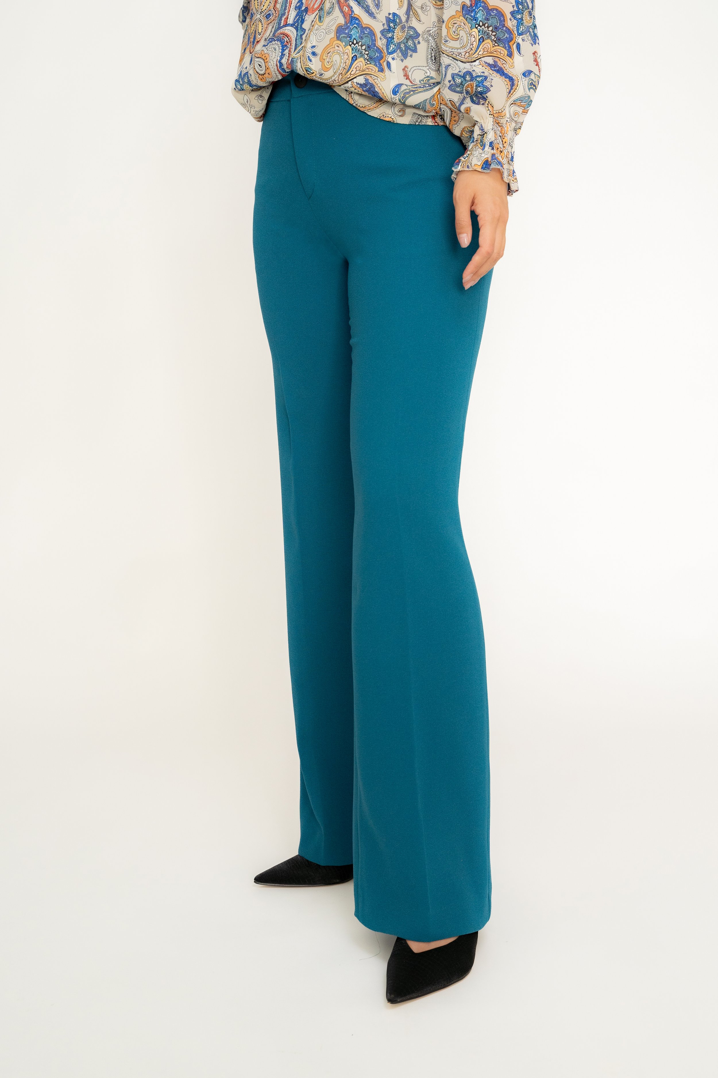 Pantalón Palazzo Bolsillos Petróleo