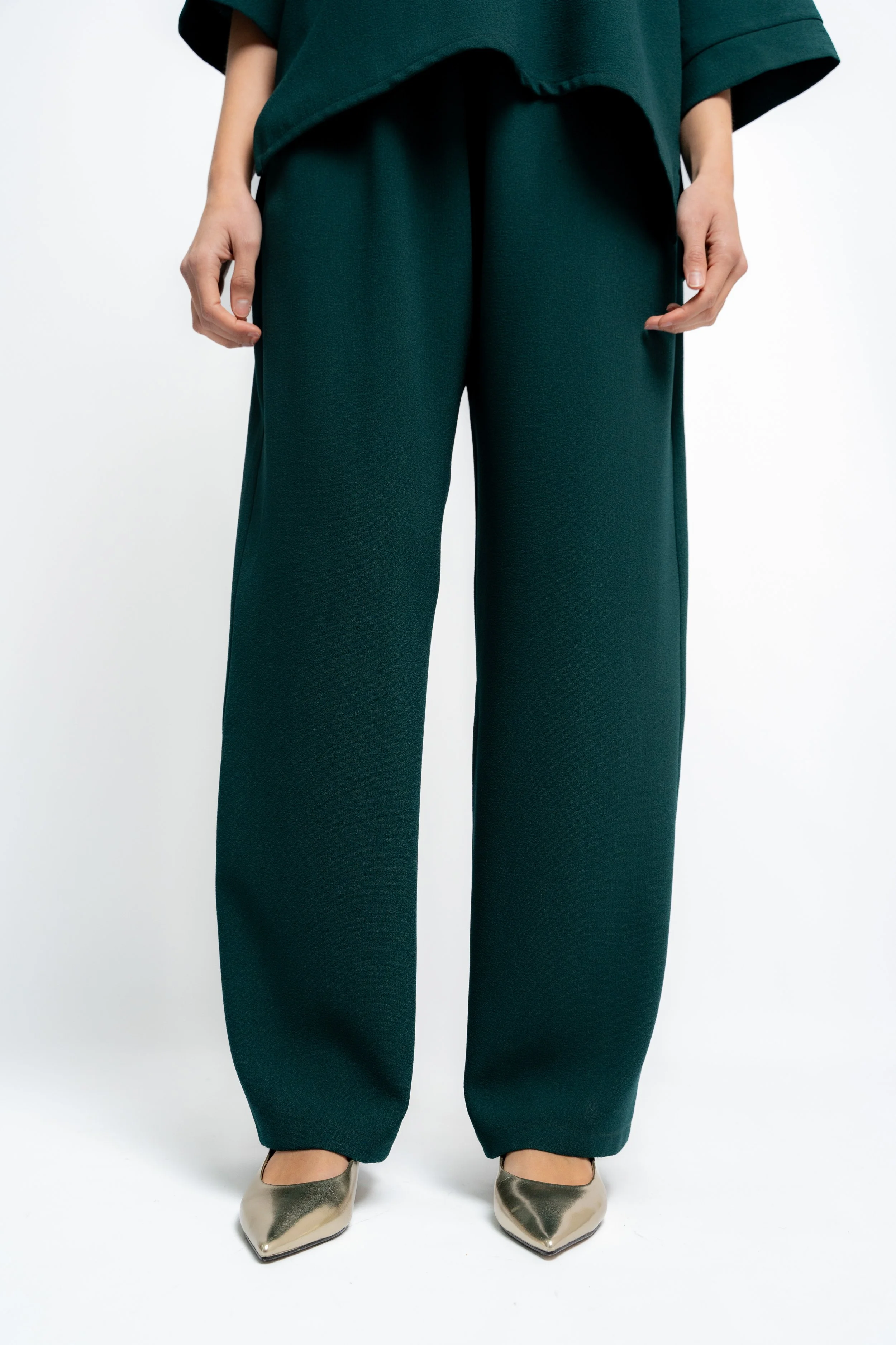 Pantalón Palazzo Goma Verde