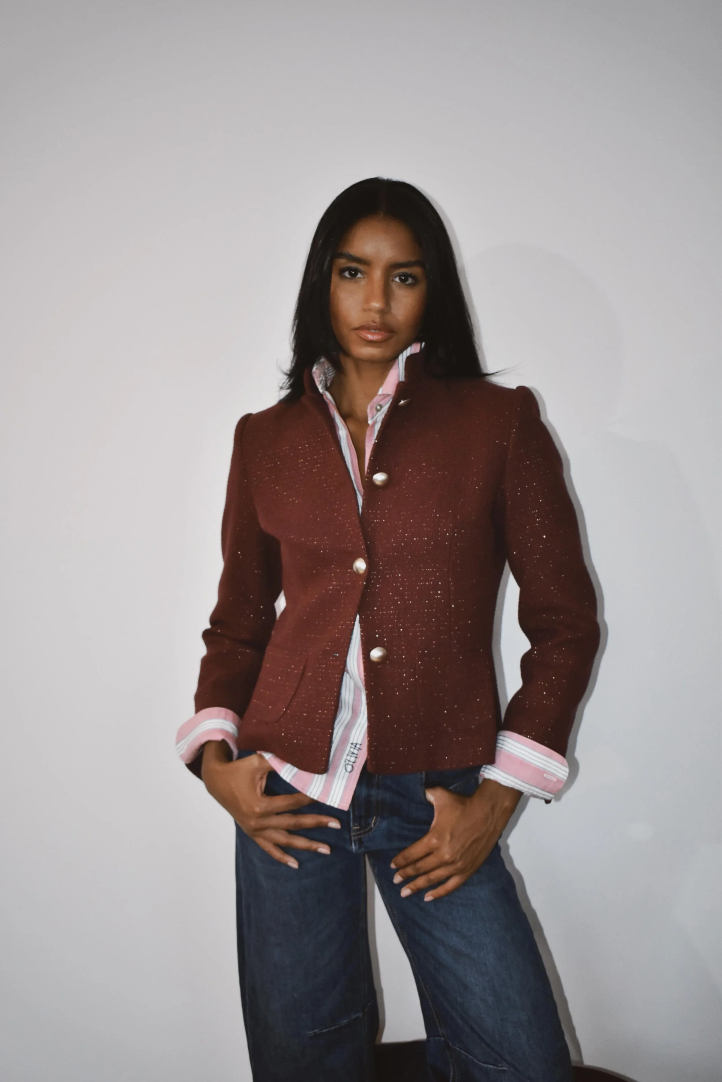 Chaqueta Chanel Lurex Granate