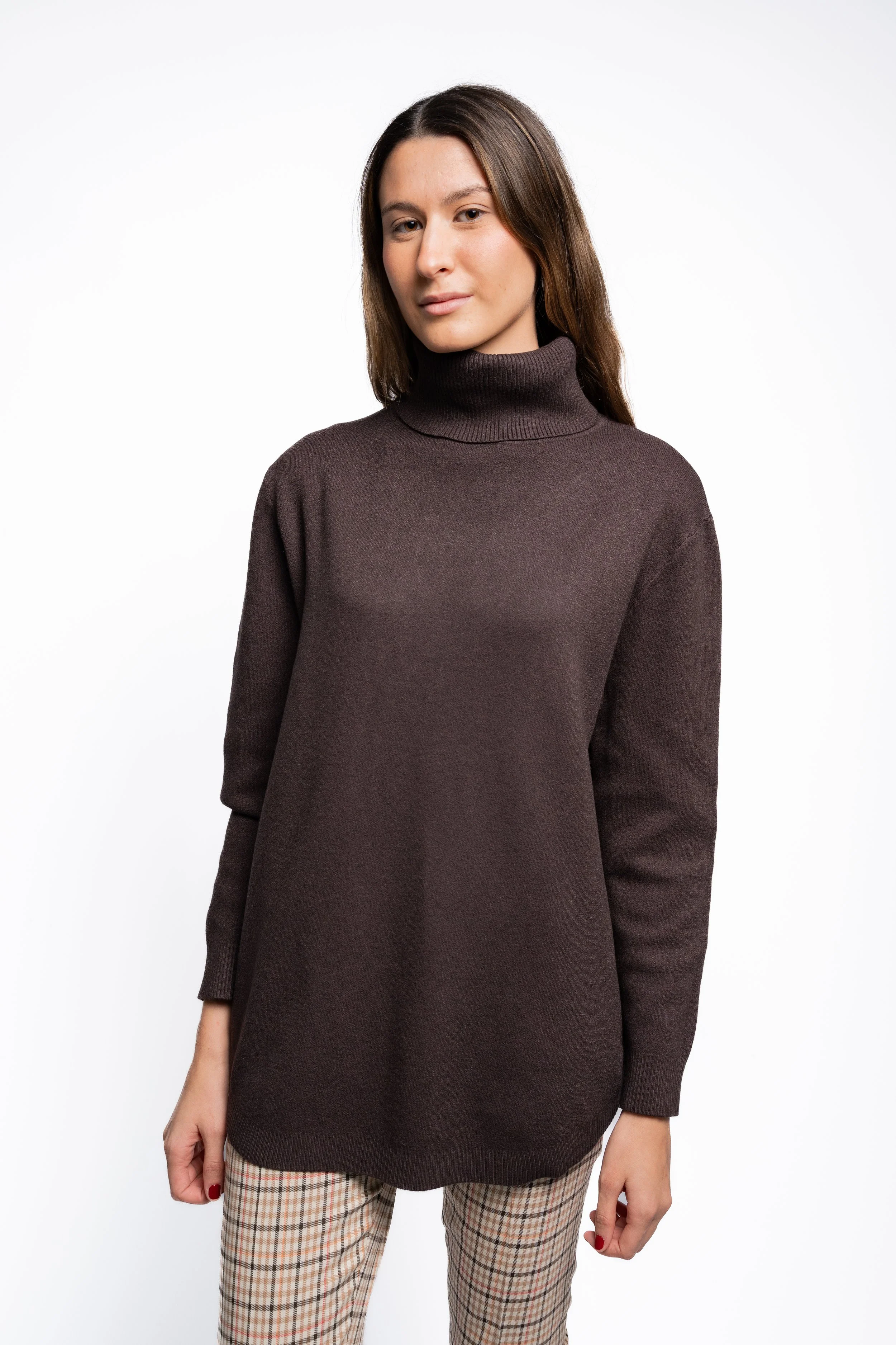 Jersey Cuello Alto Onda Marrón