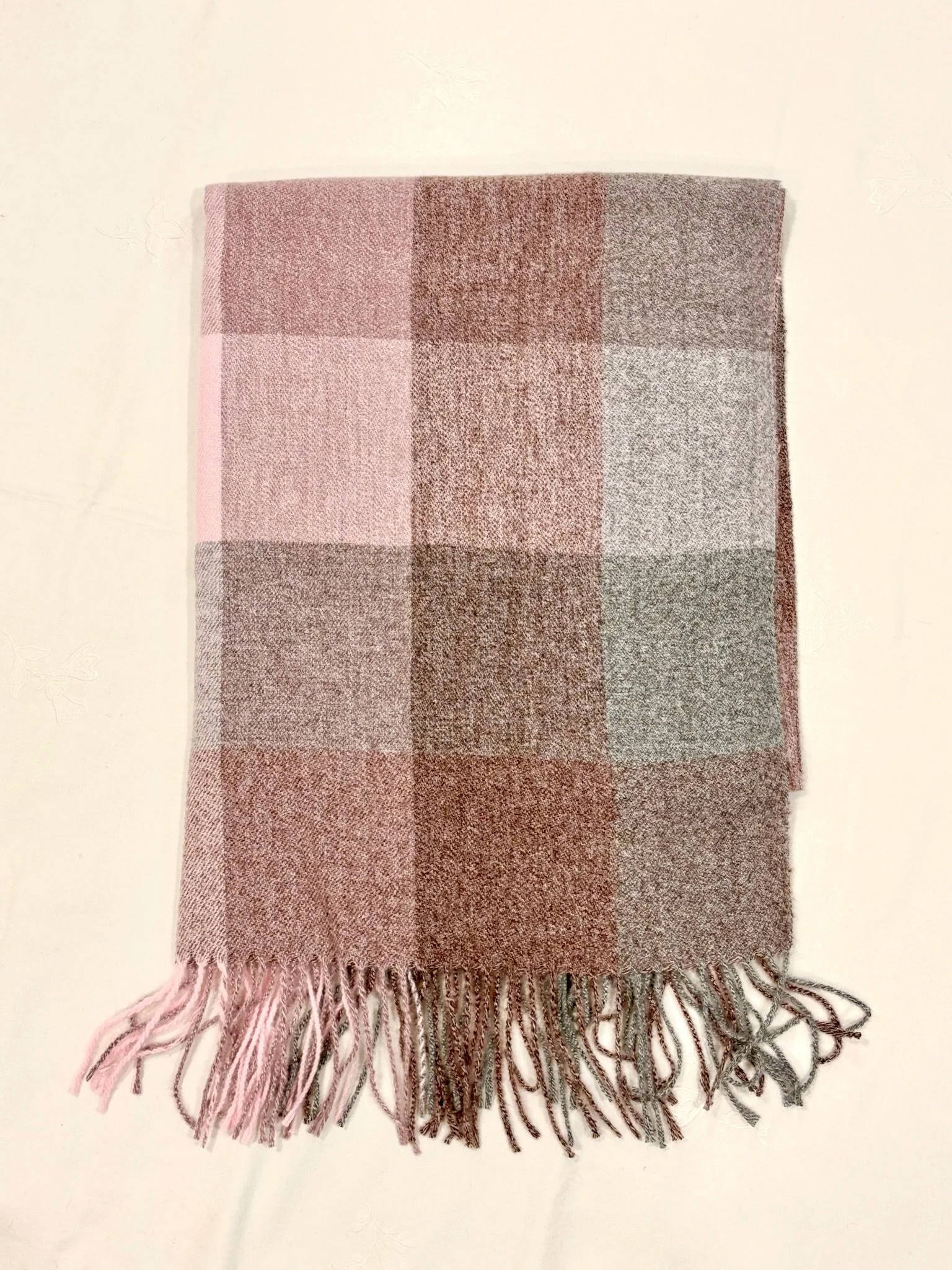 Bufanda Cuadros Rosa