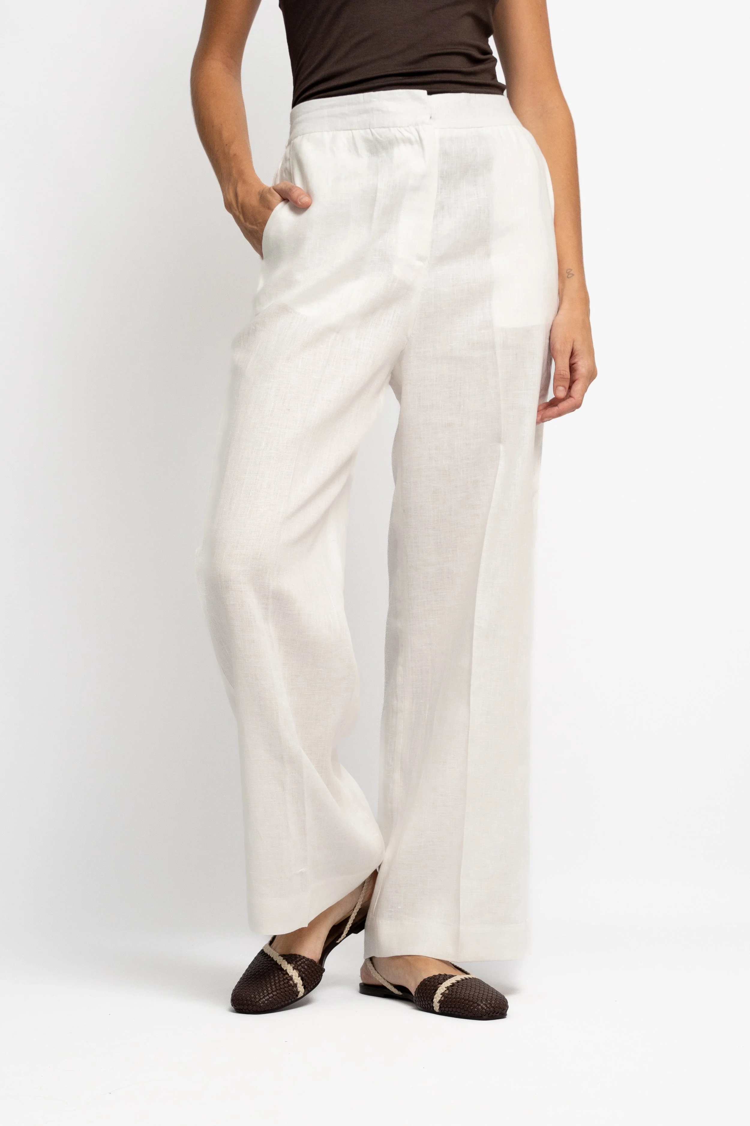 Pantalón Lino Traje Blanco