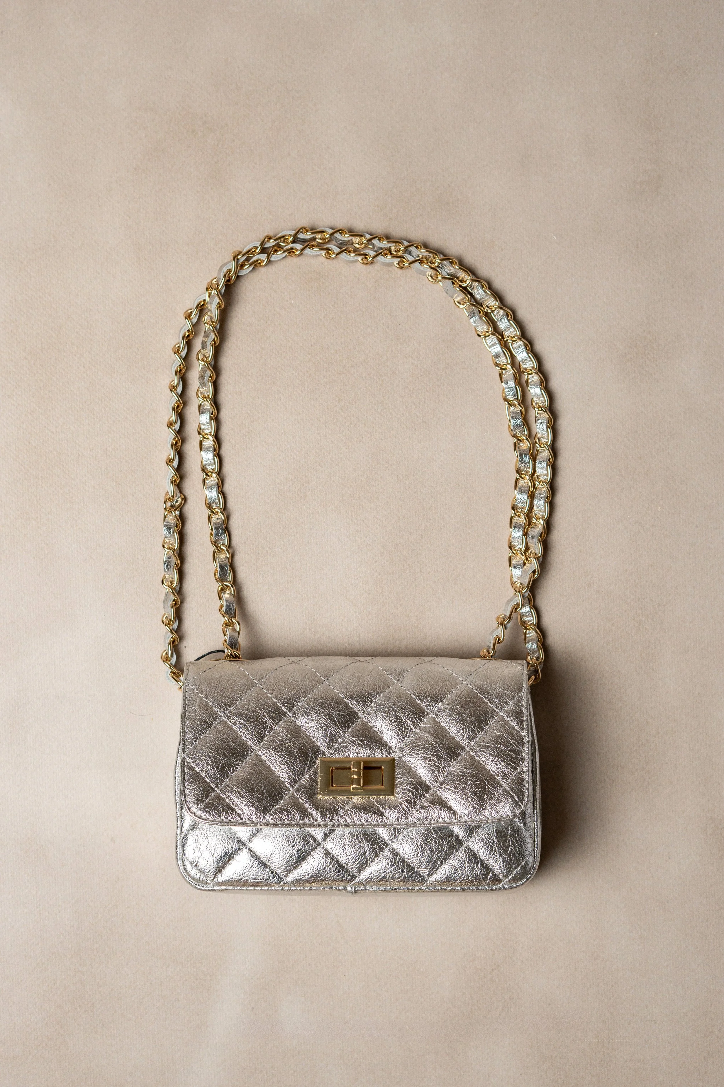 Bolso Pequeño Acolchado Plata