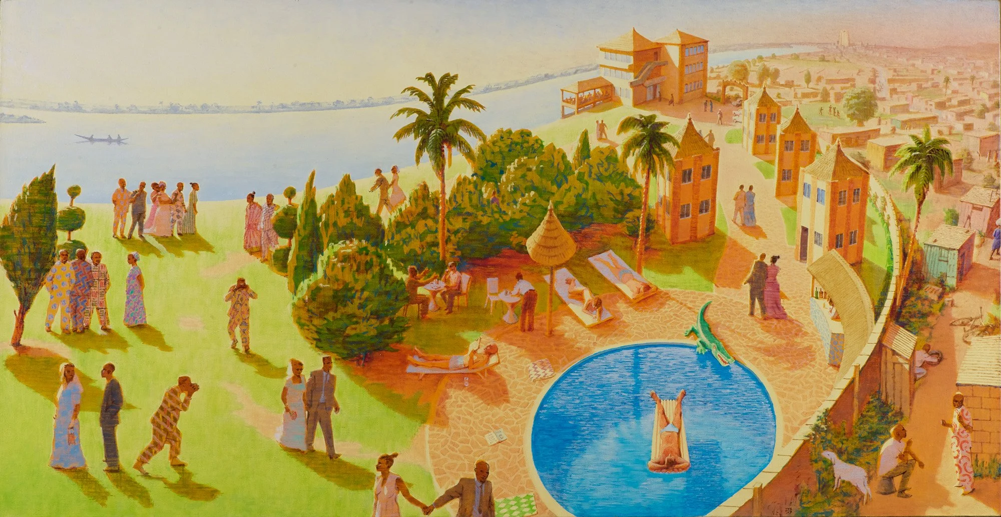 Bamako Brides, oil on canvas, 24 x 50