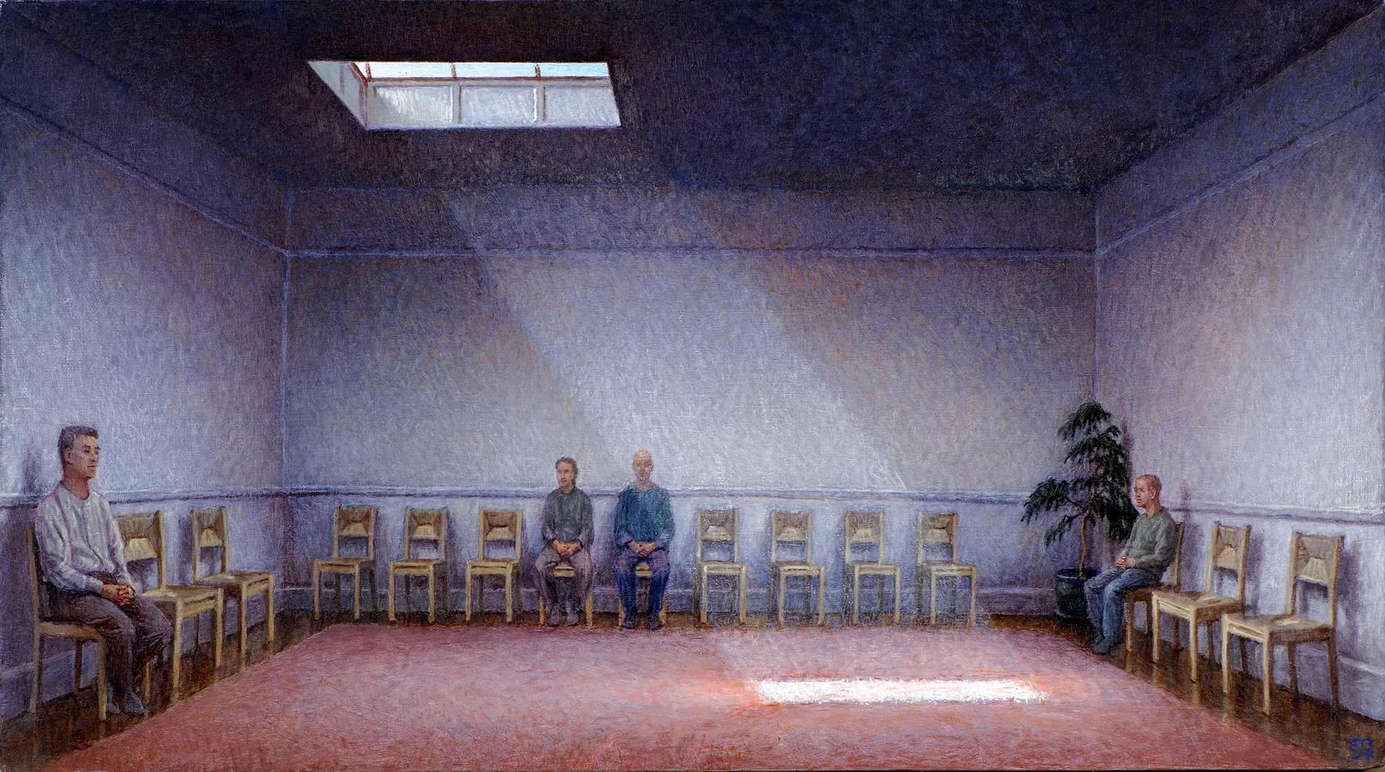 The Skylit Room, 2004, oil on canvas, 16 x 30