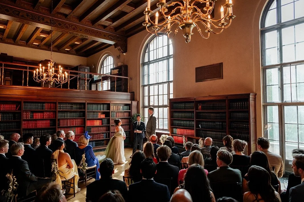 Imagine exchanging vows surrounded by a sprawling library and your favorite people. To me, that&rsquo;s absolute goals. Who else dreams of saying &lsquo;I do&rsquo; in a bookish paradise? 
.⁠
.⁠
.⁠
.⁠
.⁠
#nyacademyofmedicinewedding, nyc documentary w