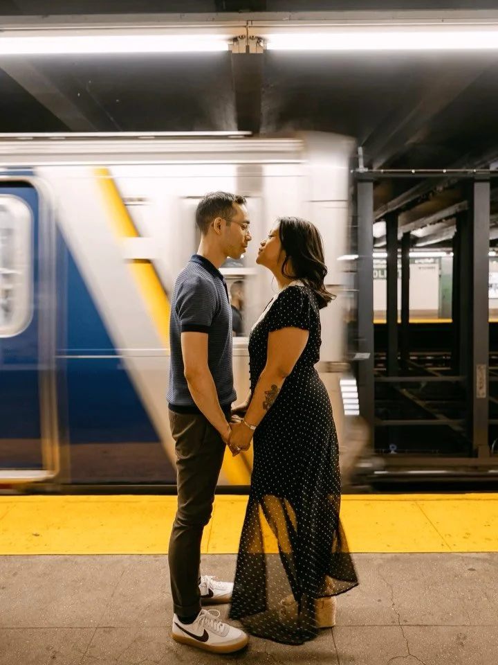 So grateful that I get to work with couples who give me room to explore creatively ❤️ D, B, and me. Their engagement session took us to delicious coffee shops, reading books together, the subway, and Brooklyn Bridge Park. Pretty much like a really gr