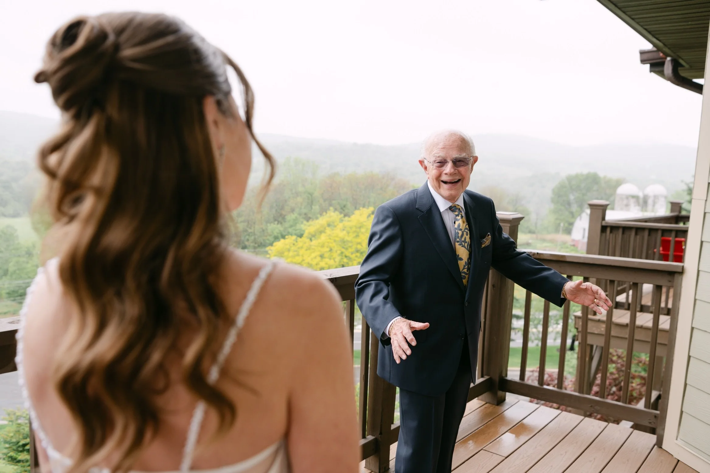 This first look with grandpa was everything. The absolute SWEETEST reaction ever!! ❤️ 

Planning: @emilyelaineevents
Venue &amp; Catering: @mineralshotel
Photography: @wandermorephotography
Florals: @atoeevents
Cake: @palermobakery
Entertainment: @el