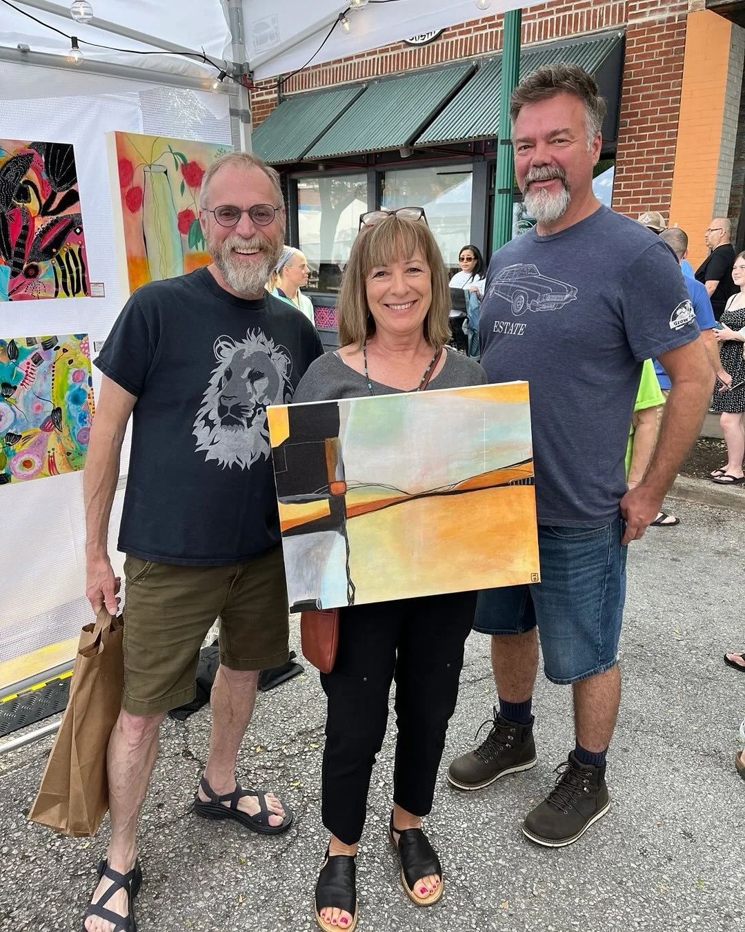 Art Westport 2025 coming up Sept 5-7! Shows aren’t just about selling art. They’re about the people I get to meet and the smiles on their faces. A few moments from past Westports… #westportkc #artwestport #artfairs