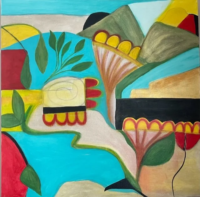 Abstract Flower painging by Mary Brooks