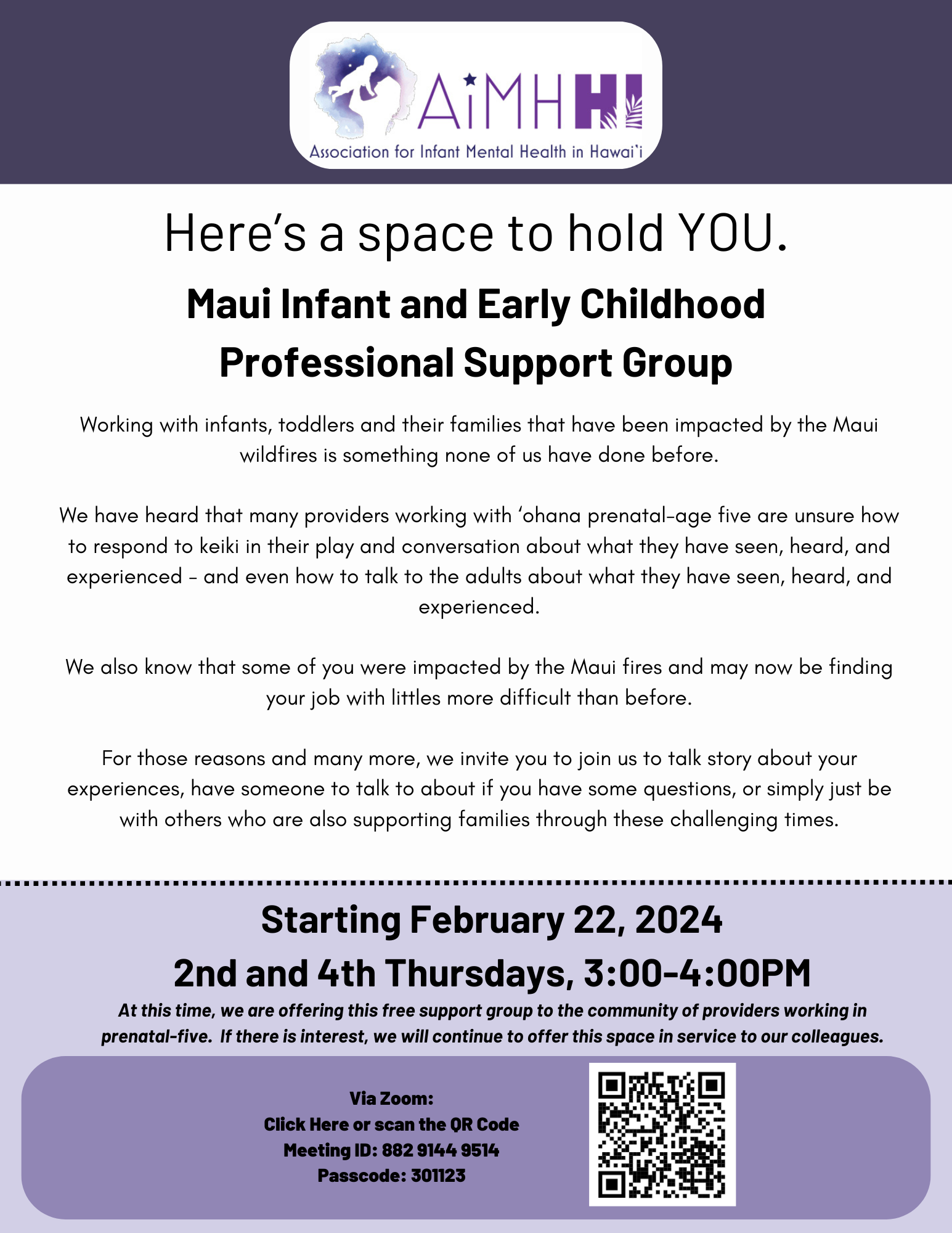 Maui Infant and Early Childhood Professional Support Group