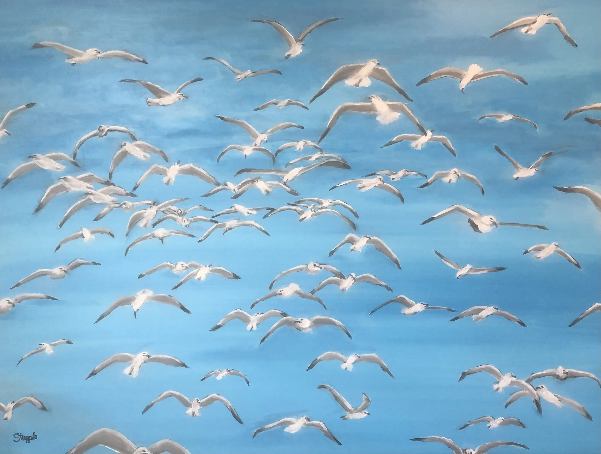 Flock of Seagulls, Oil 30 x 40