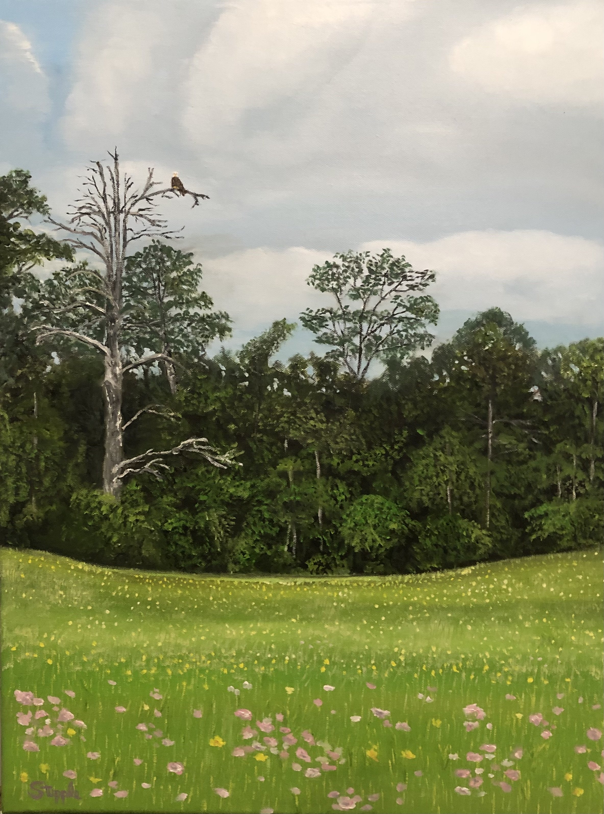 An Eagle on #9, Oil 24x18